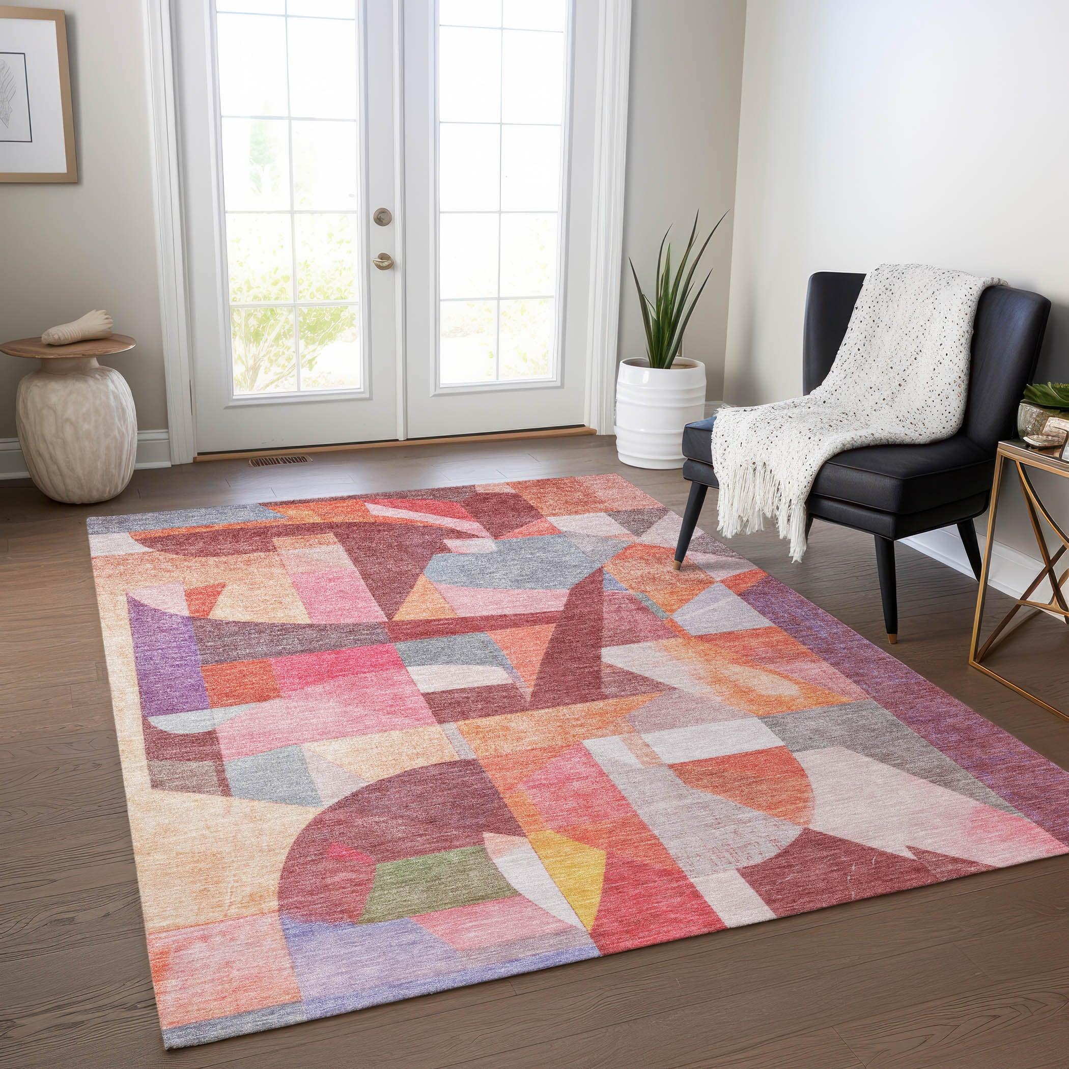 Addison Rugs Jaelira Orange Washable Indoor-Outdoor Rug