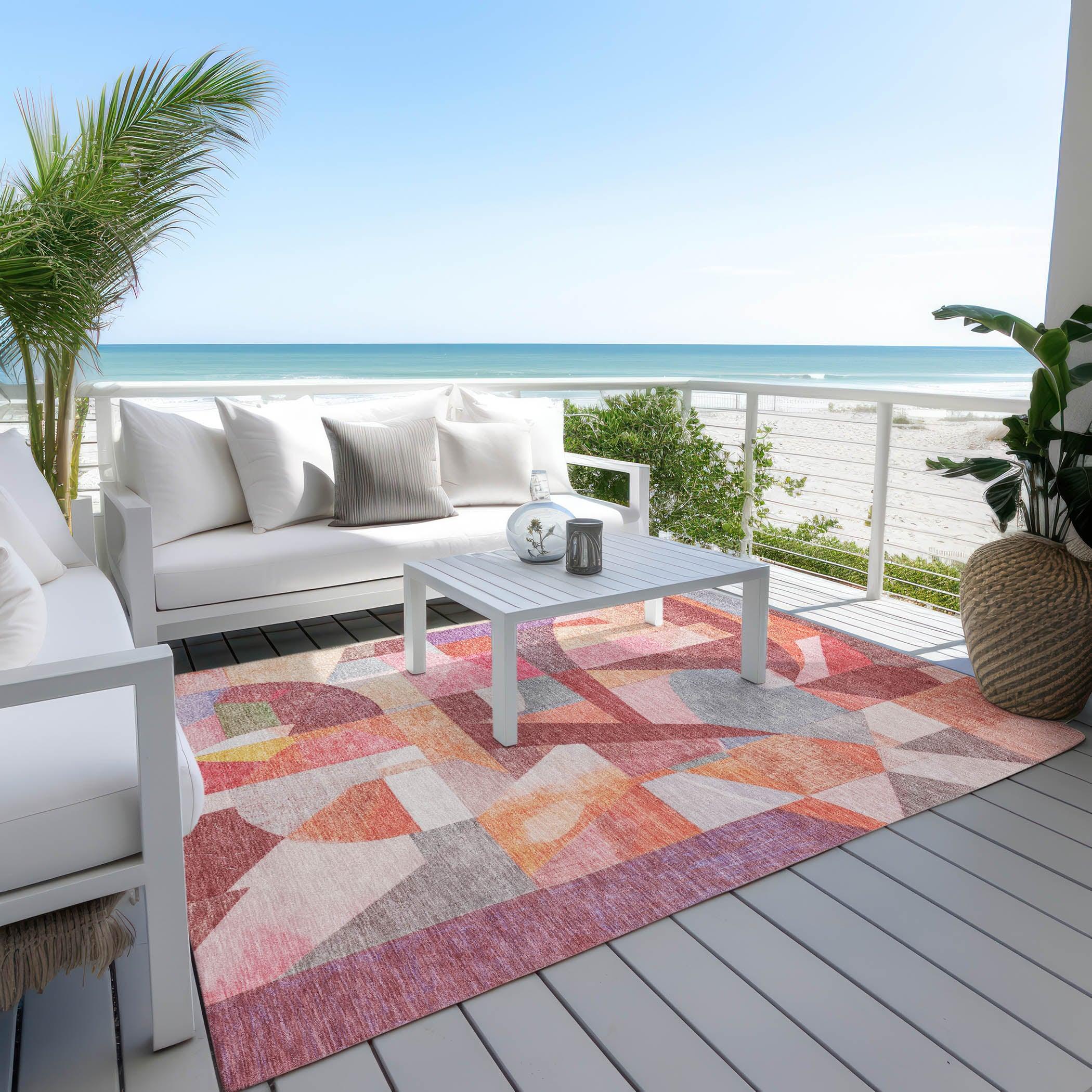 Addison Rugs Jaelira Orange Washable Indoor-Outdoor Rug