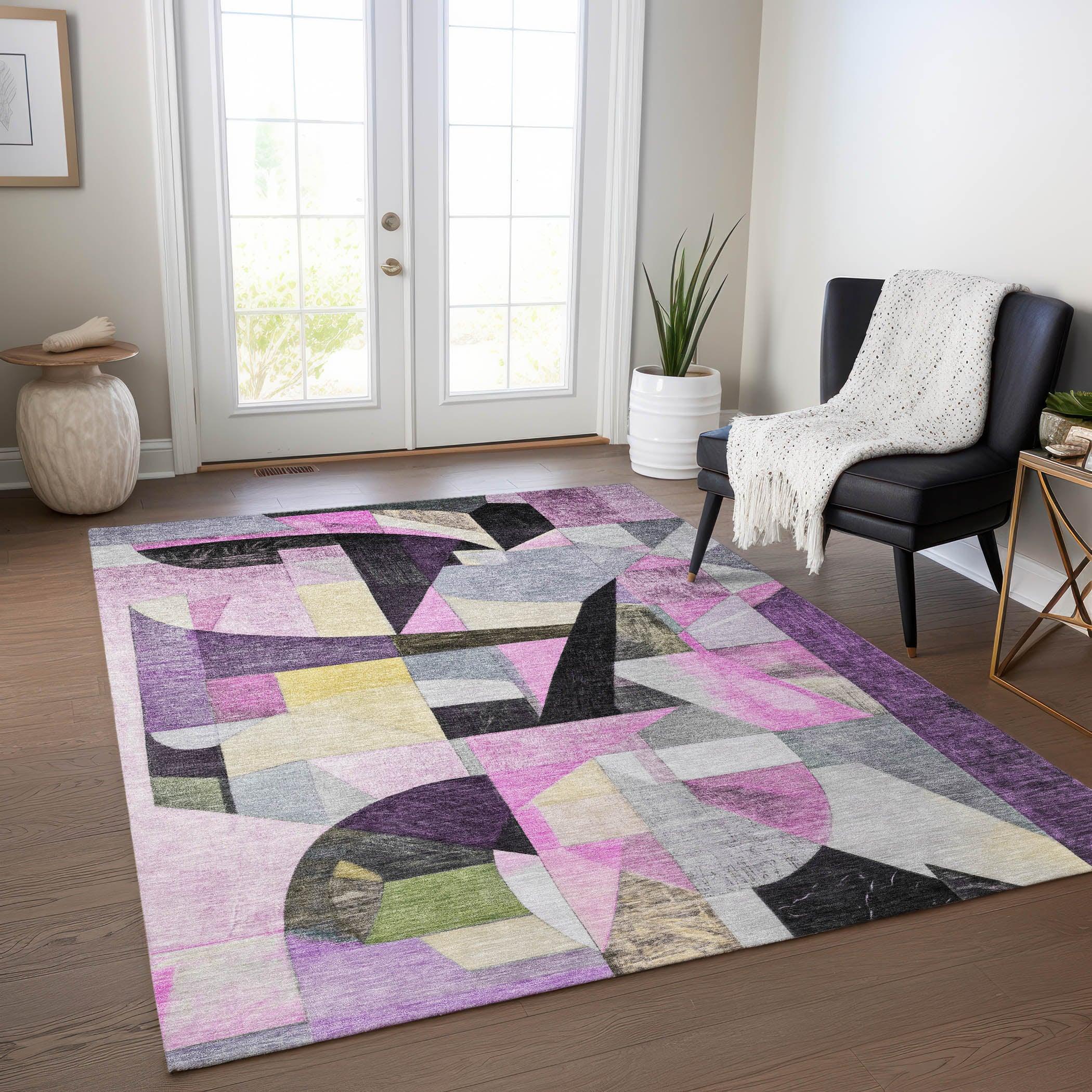 Addison Rugs Jaelira Purple Washable Indoor-Outdoor Rug