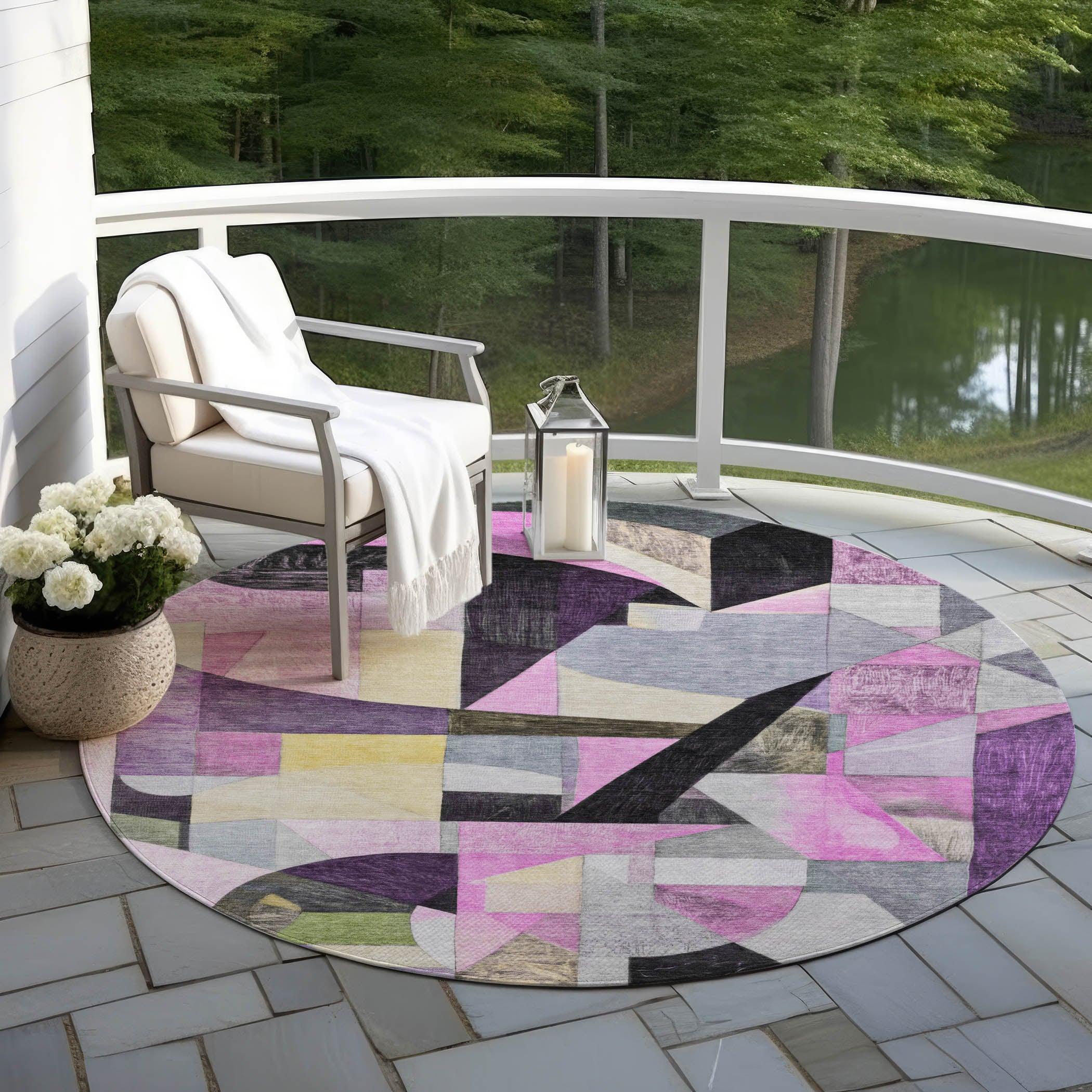 Addison Rugs Jaelira Purple Washable Indoor-Outdoor Rug