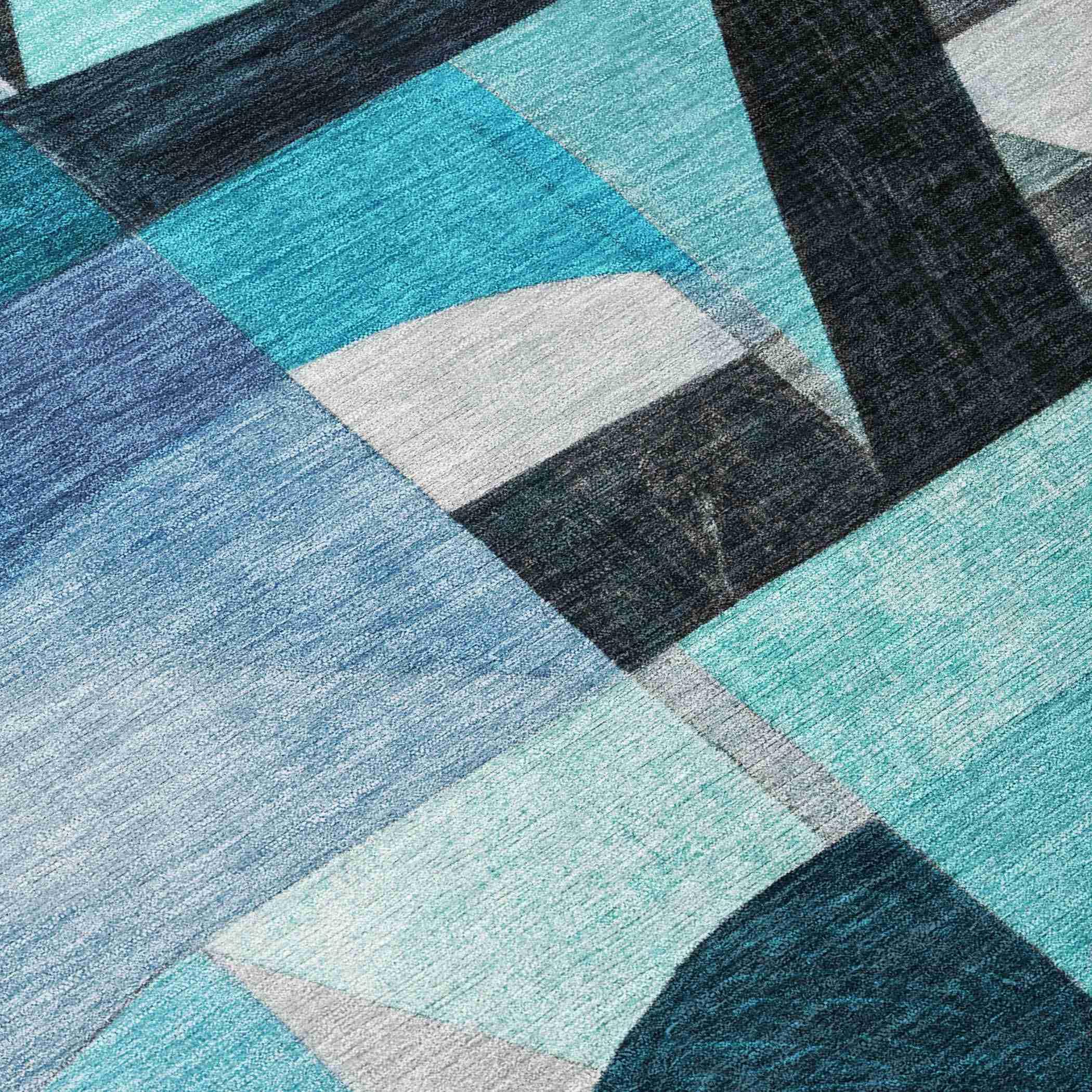 Addison Rugs Jaelira Teal Washable Indoor-Outdoor Rug