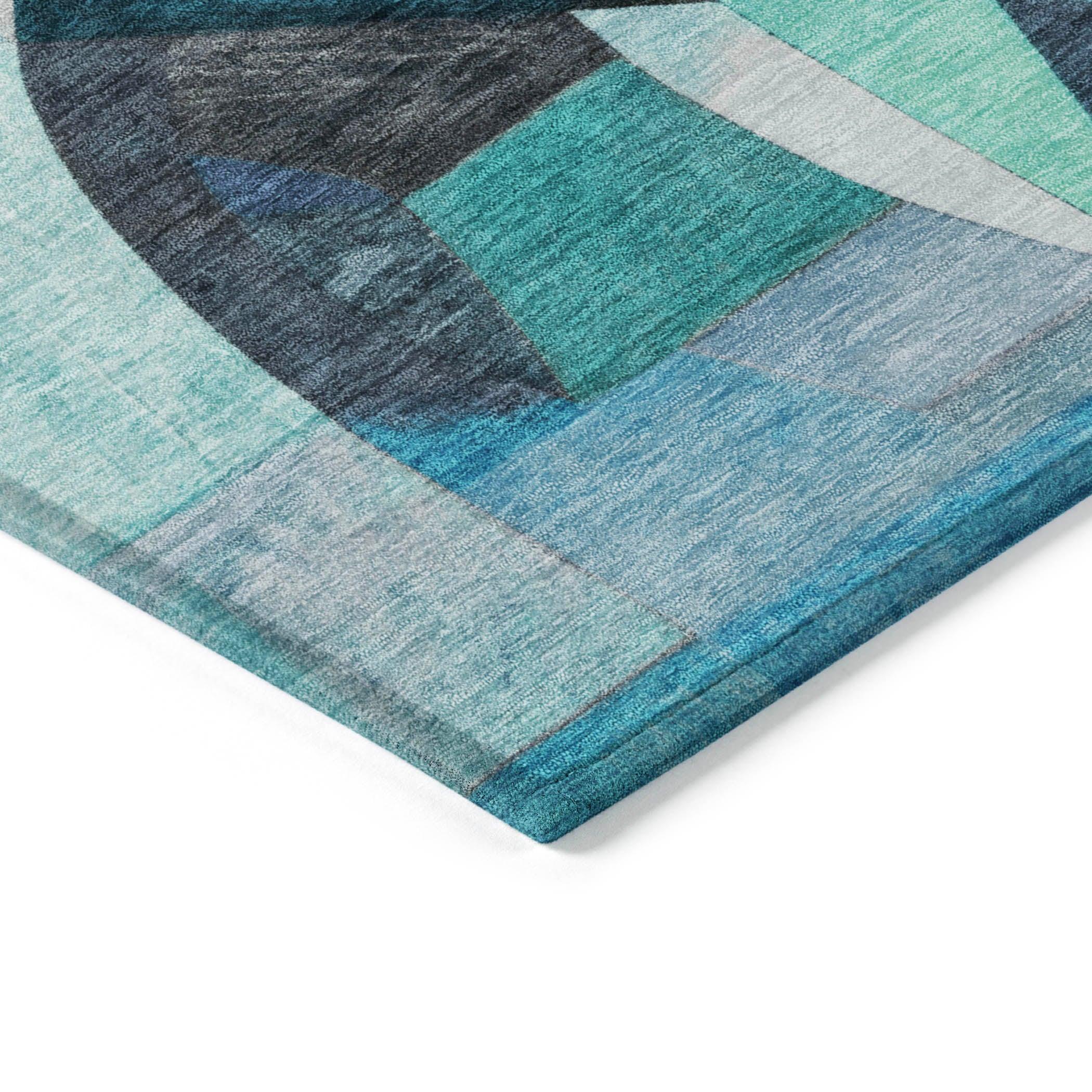Addison Rugs Jaelira Teal Washable Indoor-Outdoor Rug