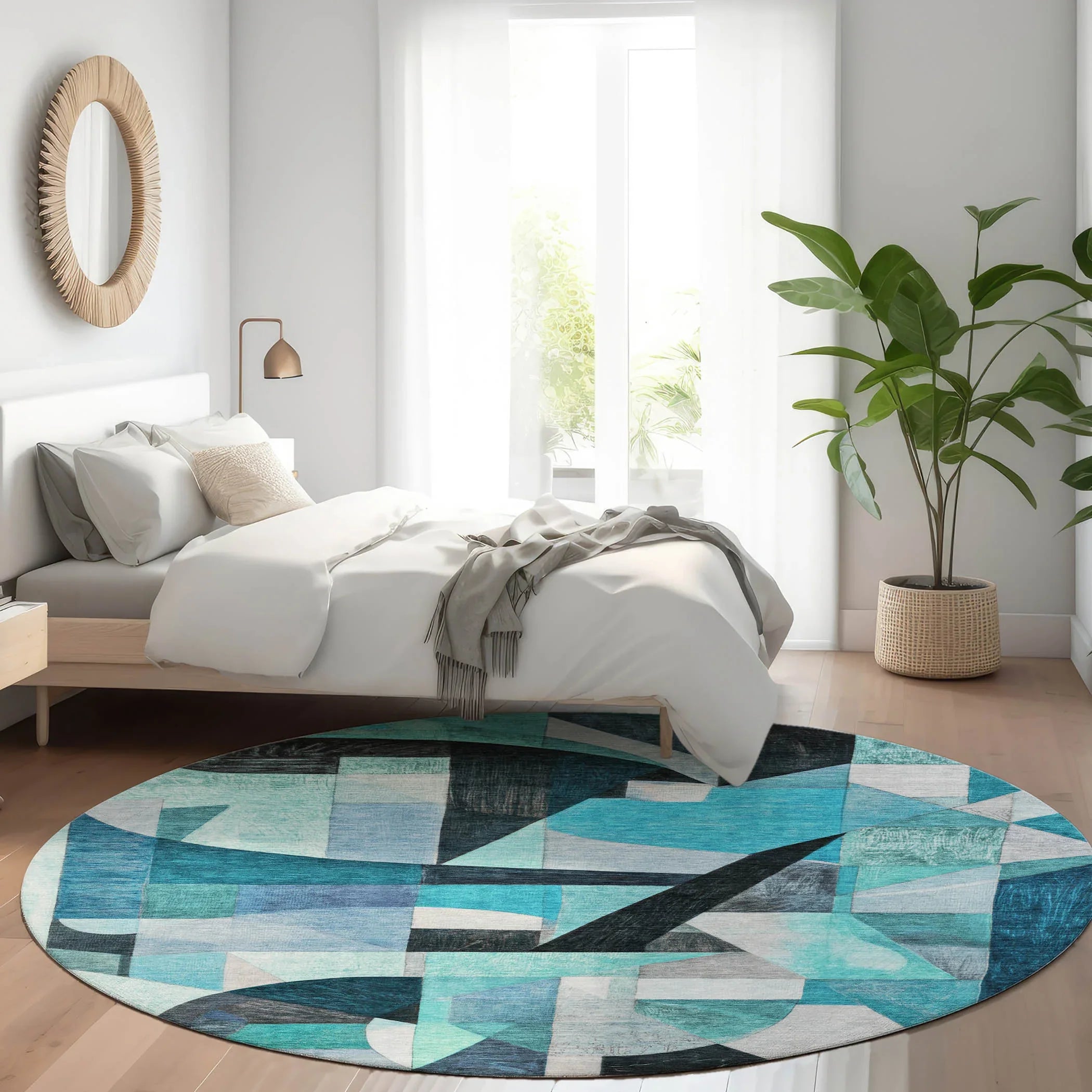 Addison Rugs Jaelira Teal Washable Indoor-Outdoor Rug