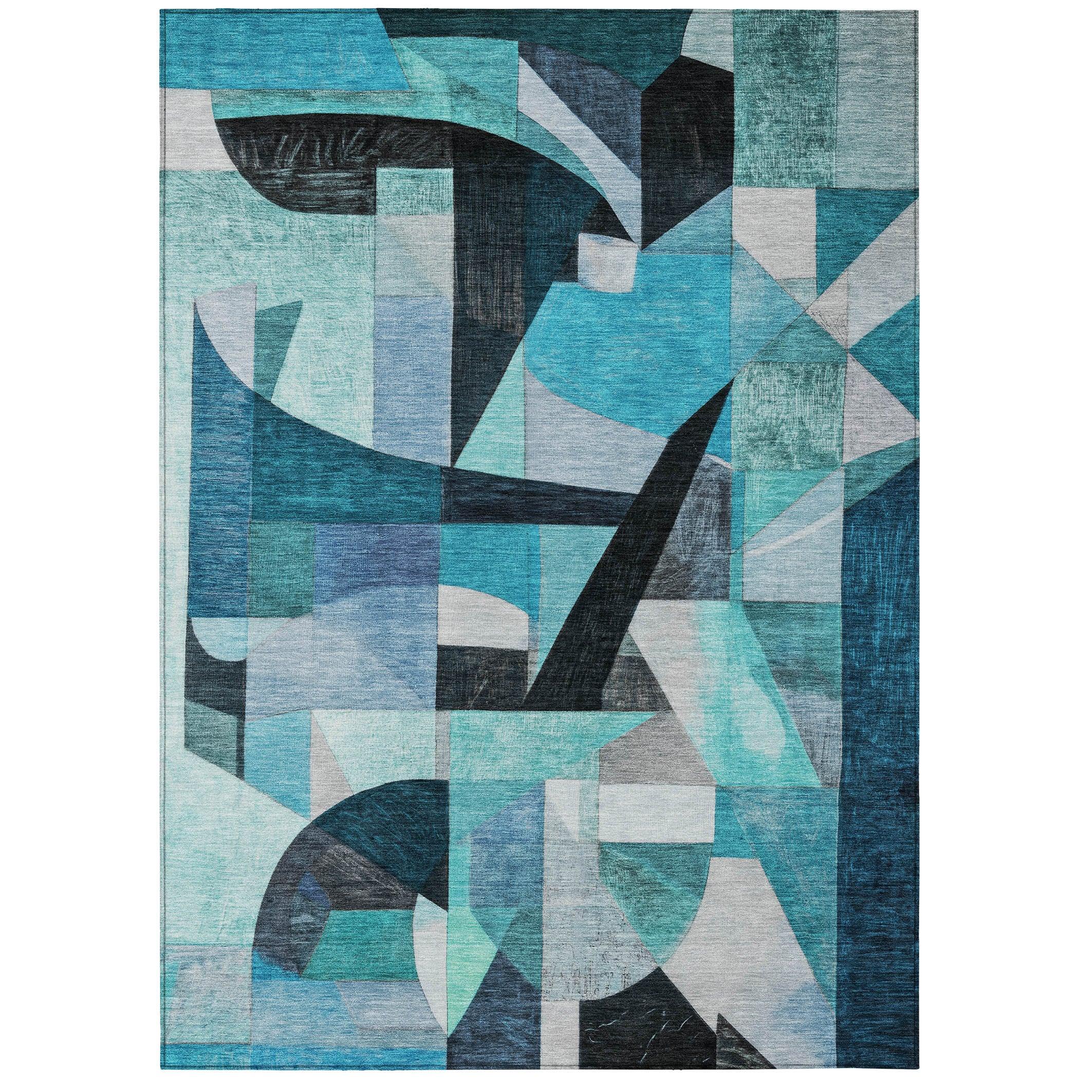 Addison Rugs Jaelira Teal Washable Indoor-Outdoor Rug