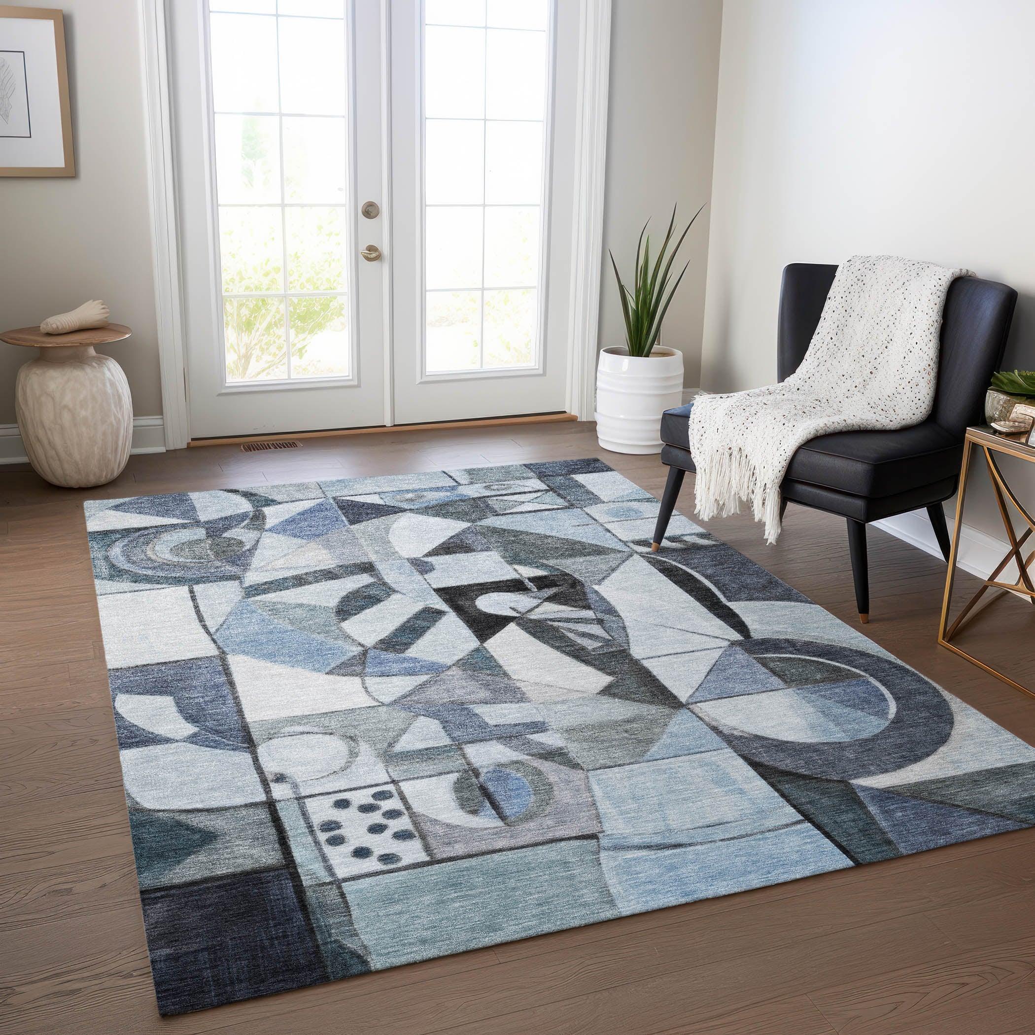 Addison Rugs Jaelius Blue Washable Indoor-Outdoor Rug