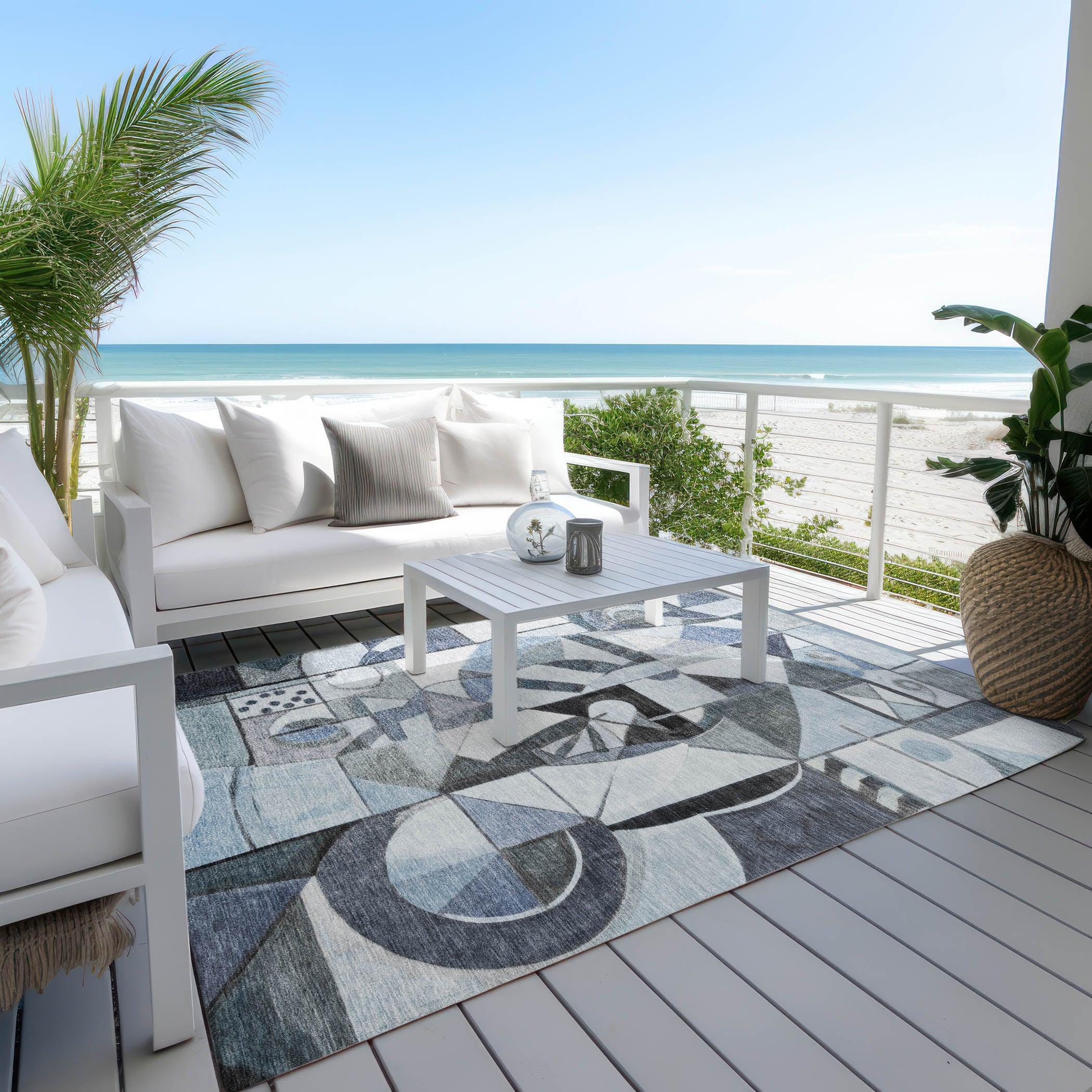 Addison Rugs Jaelius Blue Washable Indoor-Outdoor Rug