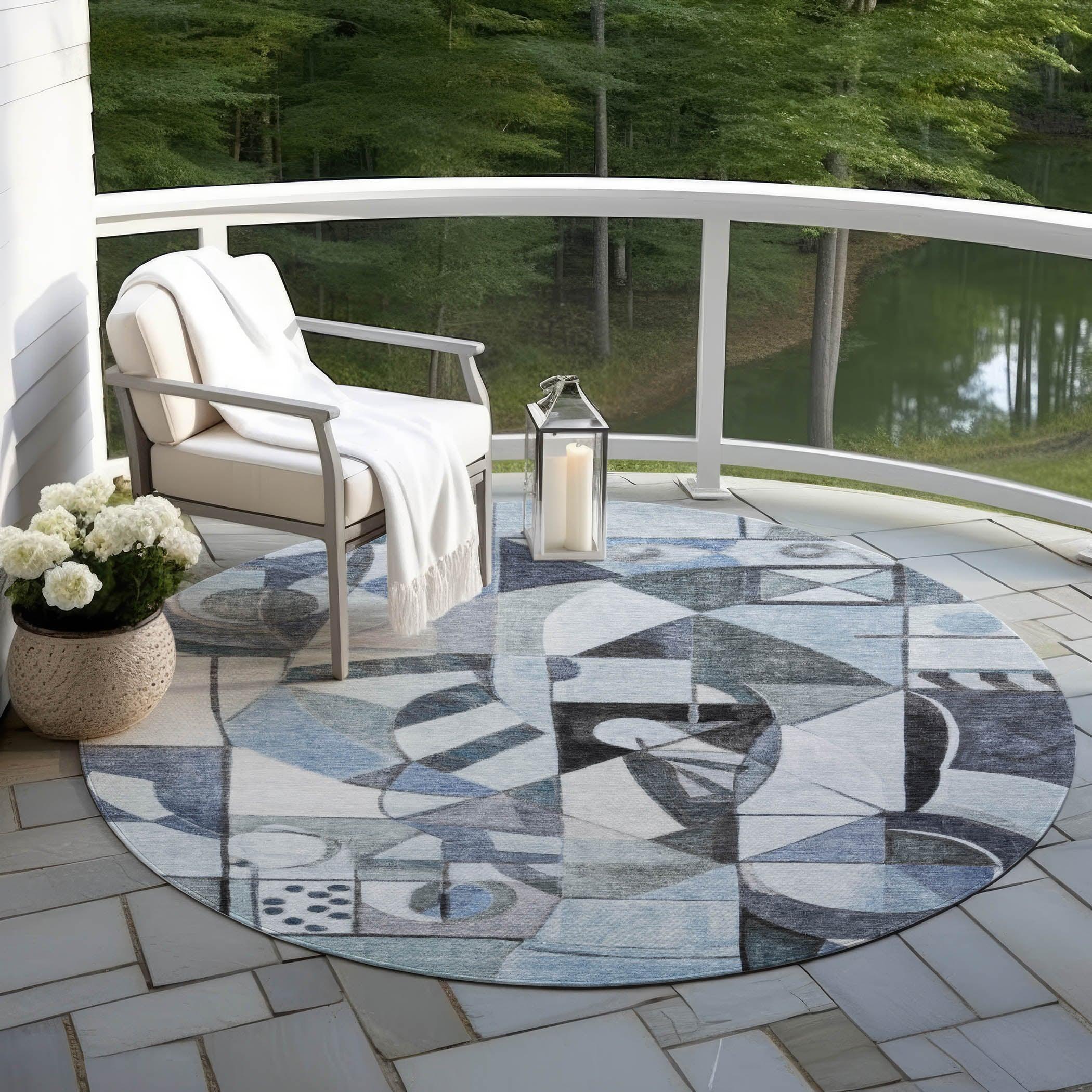 Addison Rugs Jaelius Blue Washable Indoor-Outdoor Rug