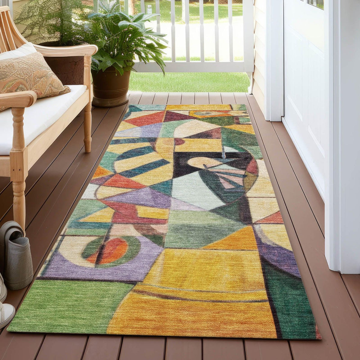 Addison Rugs Jaelius Gold Washable Indoor-Outdoor Rug