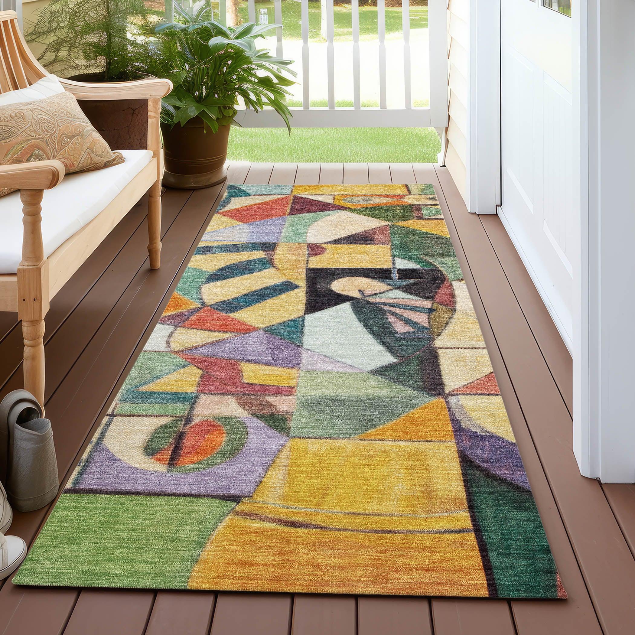Addison Rugs Jaelius Gold Washable Indoor-Outdoor Rug