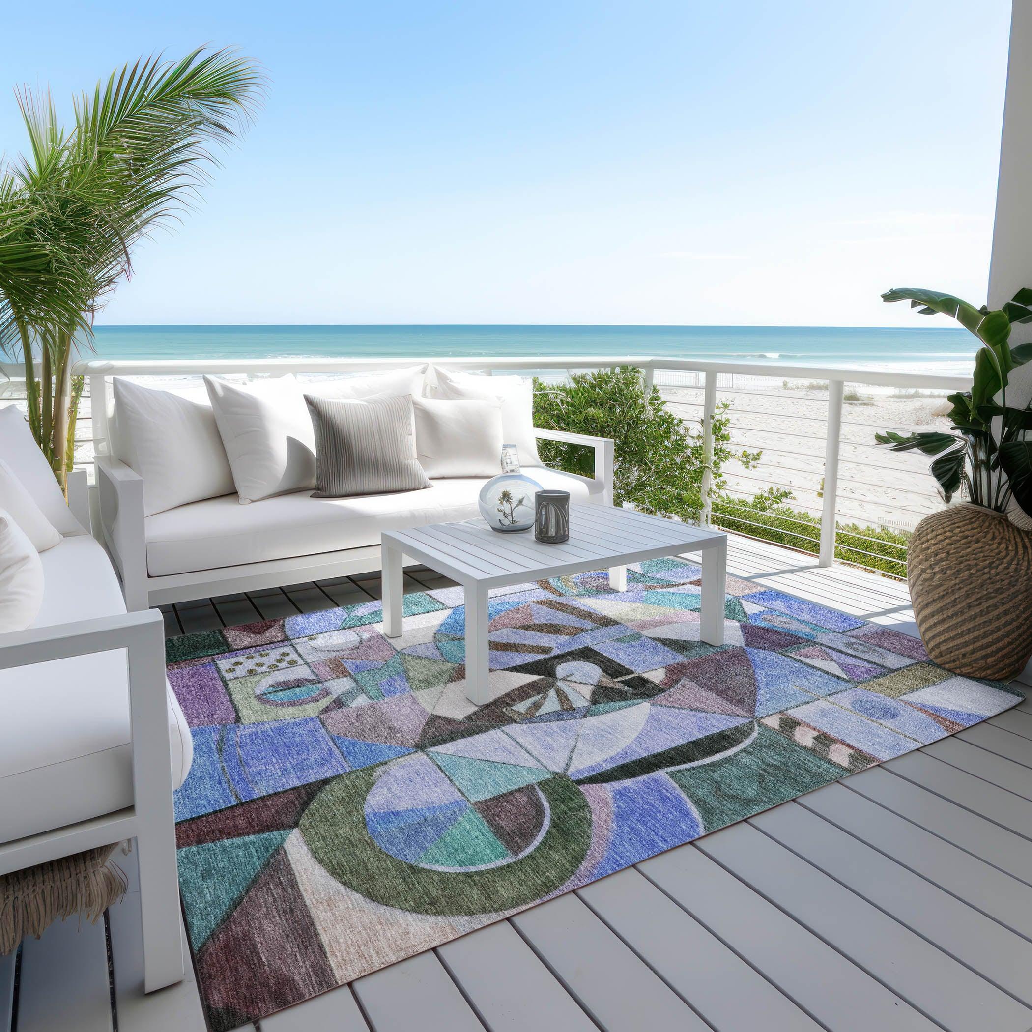 Addison Rugs Jaelius Green Washable Indoor-Outdoor Rug