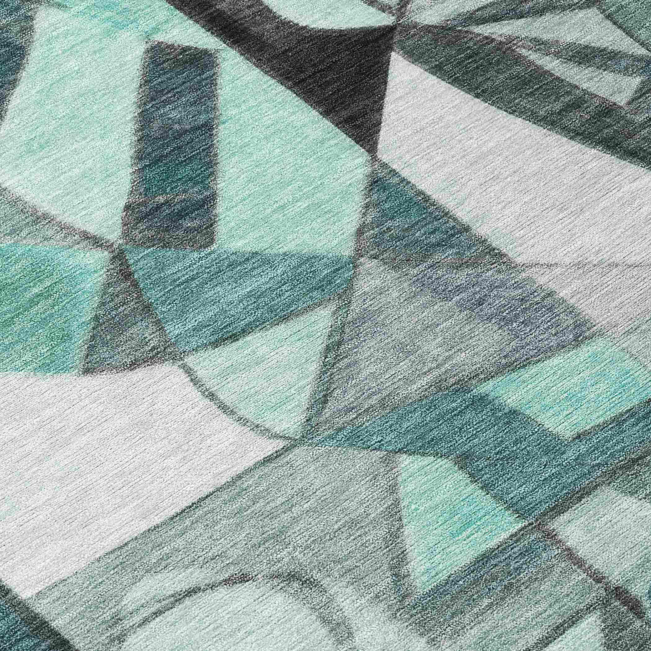 Addison Rugs Jaelius Teal Washable Indoor-Outdoor Rug