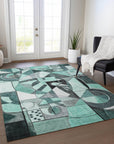 Addison Rugs Jaelius Teal Washable Indoor-Outdoor Rug