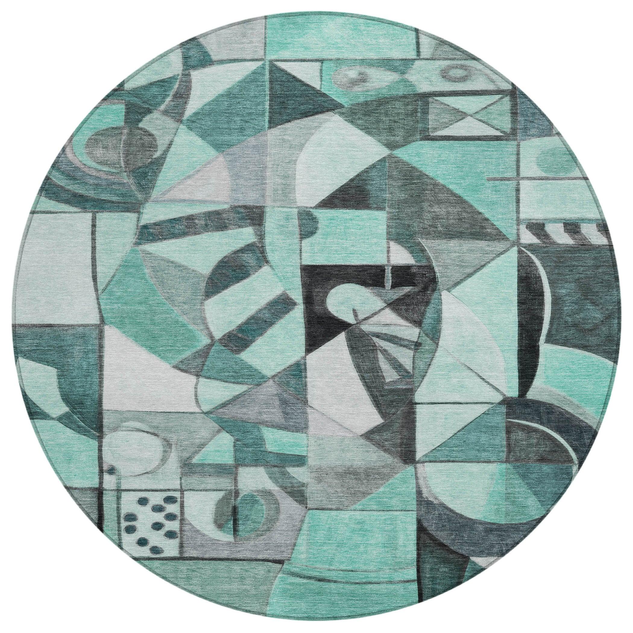Addison Rugs Jaelius Teal Washable Indoor-Outdoor Rug