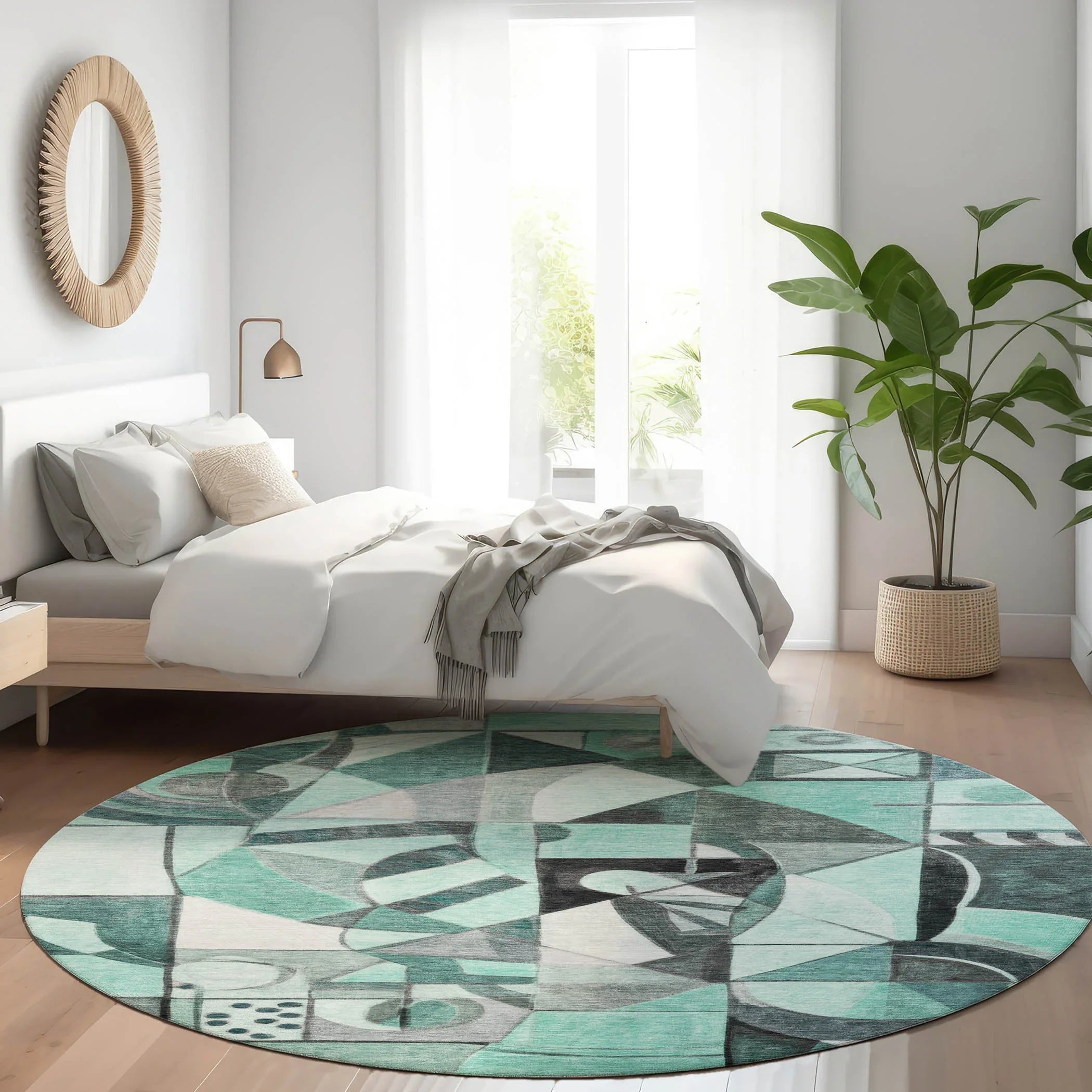 Addison Rugs Jaelius Teal Washable Indoor-Outdoor Rug