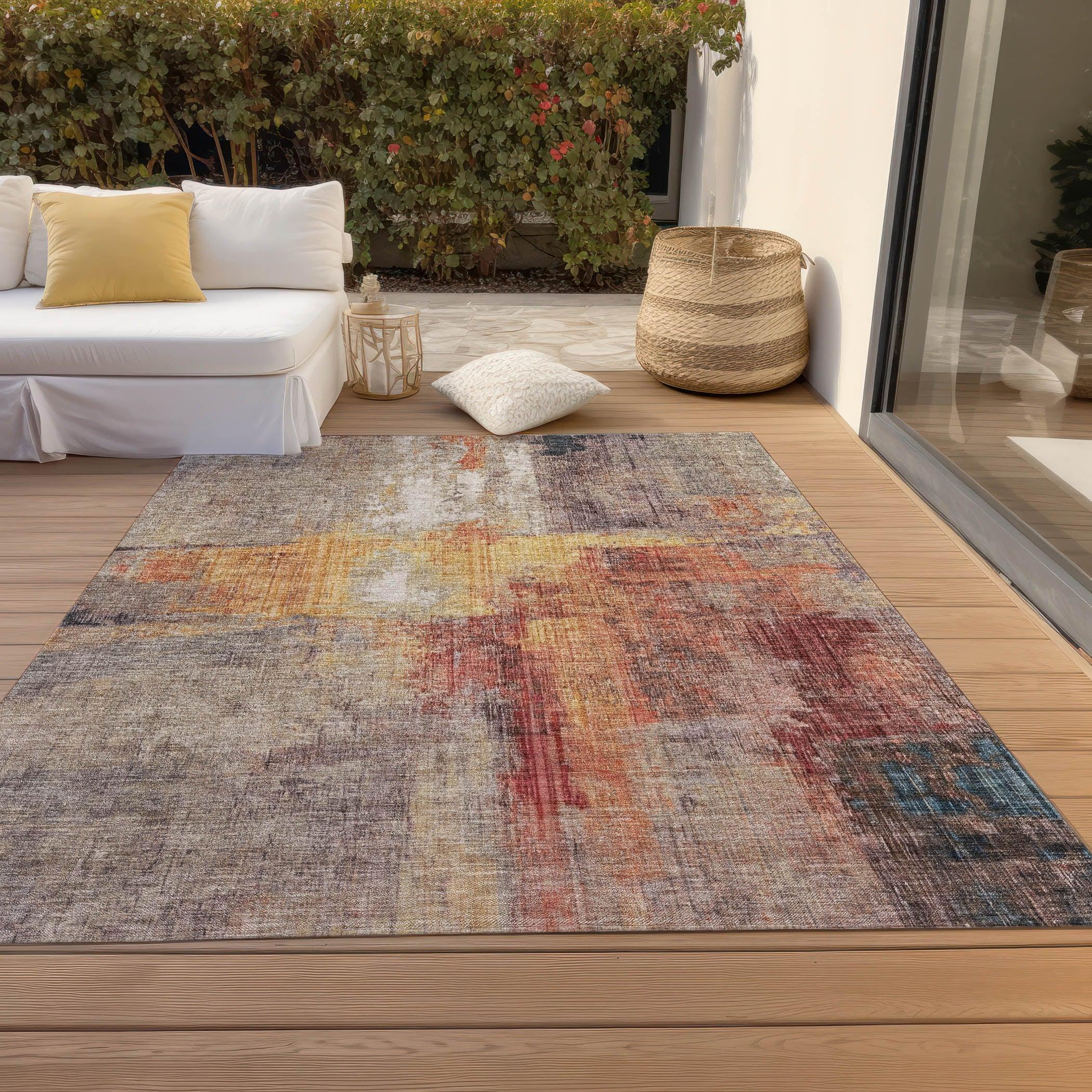 Addison Rugs Jaelor Brown Washable Indoor-Outdoor Rug