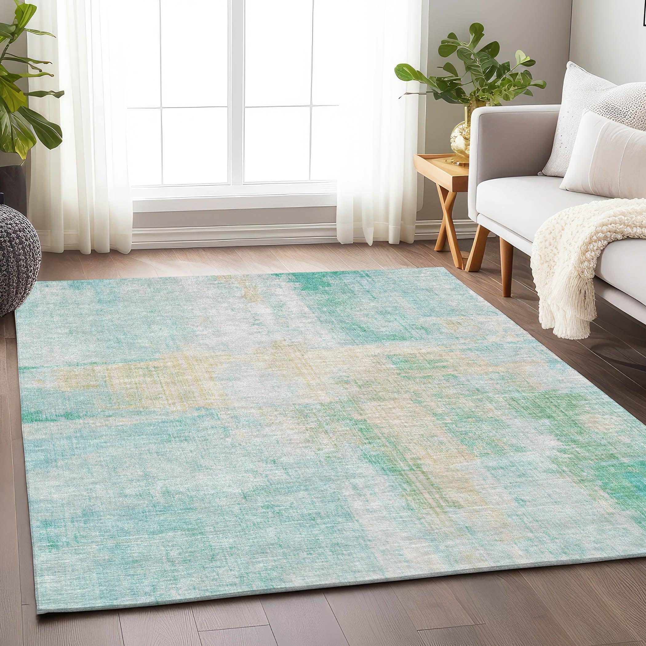 Addison Rugs Jaelor Teal Washable Indoor-Outdoor Rug