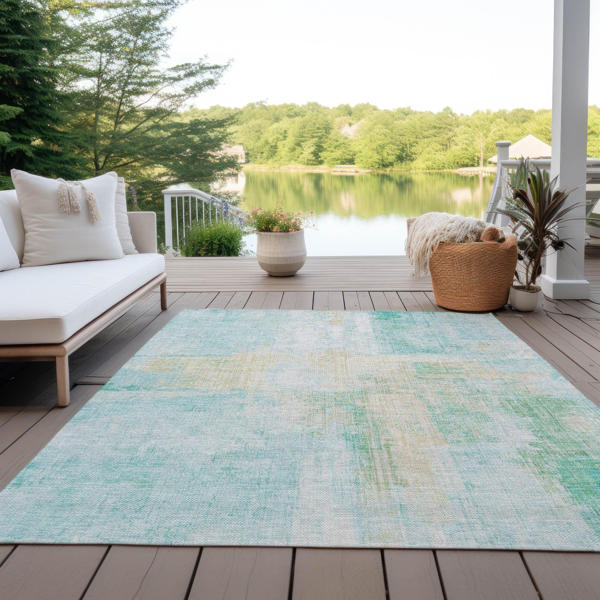 Addison Rugs Jaelor Teal Washable Indoor-Outdoor Rug