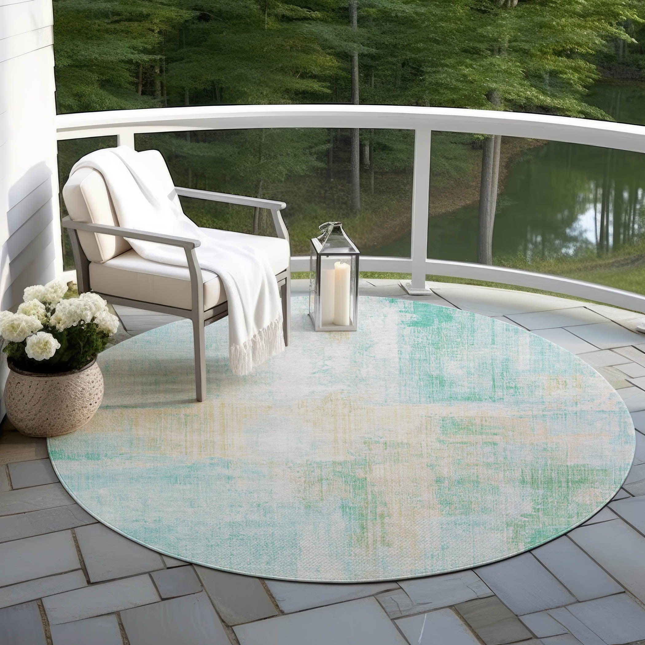 Addison Rugs Jaelor Teal Washable Indoor-Outdoor Rug