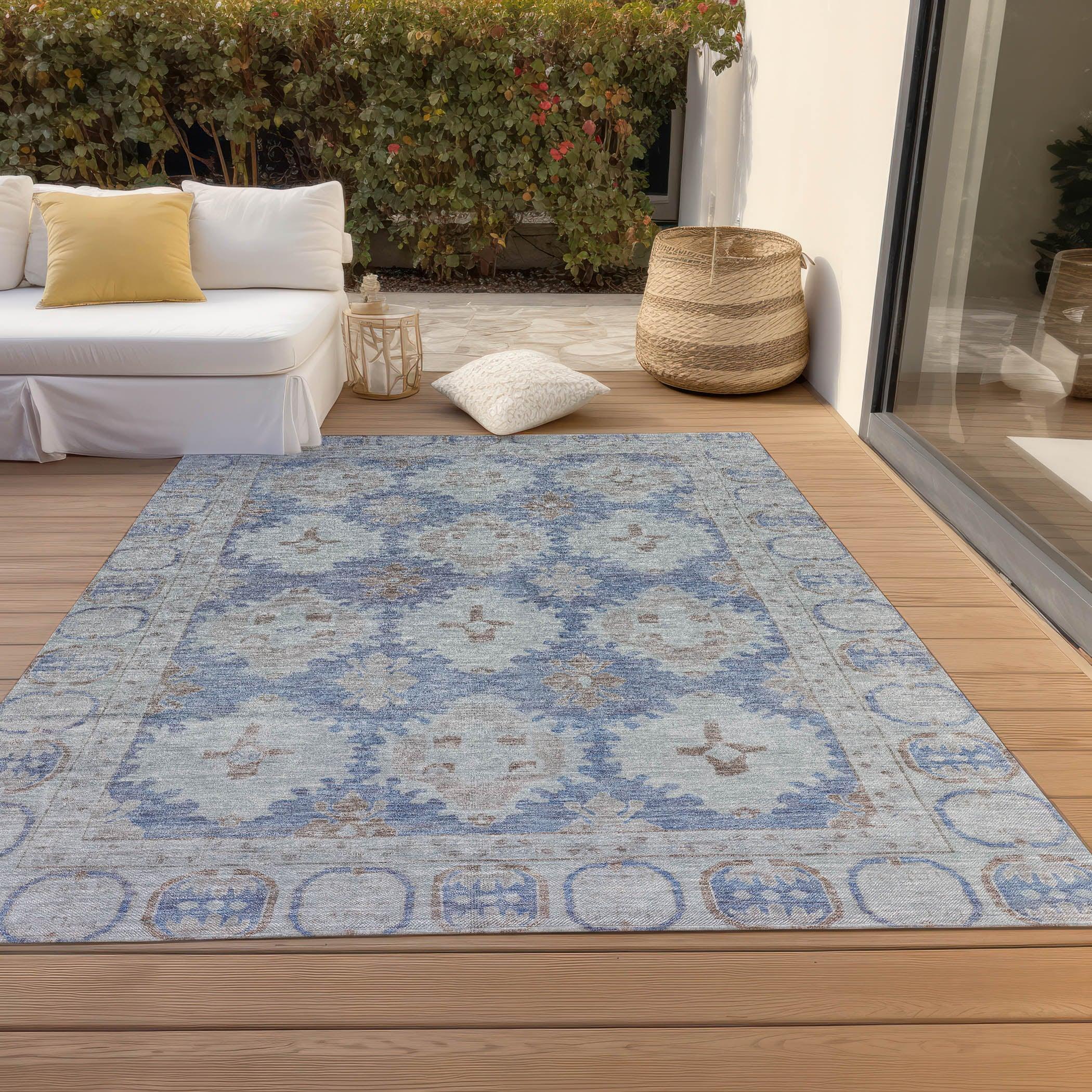 Addison Rugs Jaelora Blue Washable Indoor-Outdoor Rug
