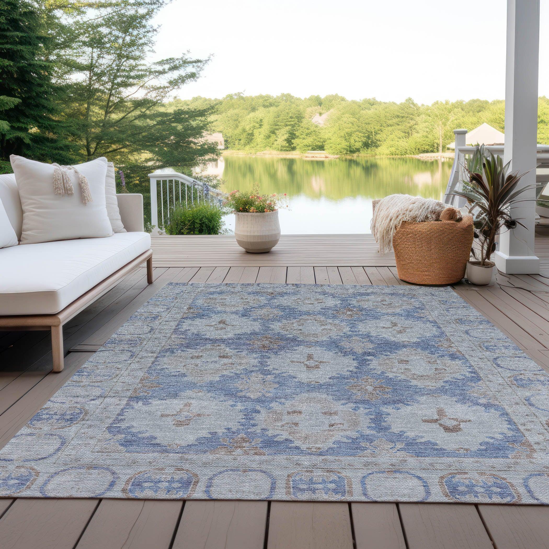 Addison Rugs Jaelora Blue Washable Indoor-Outdoor Rug