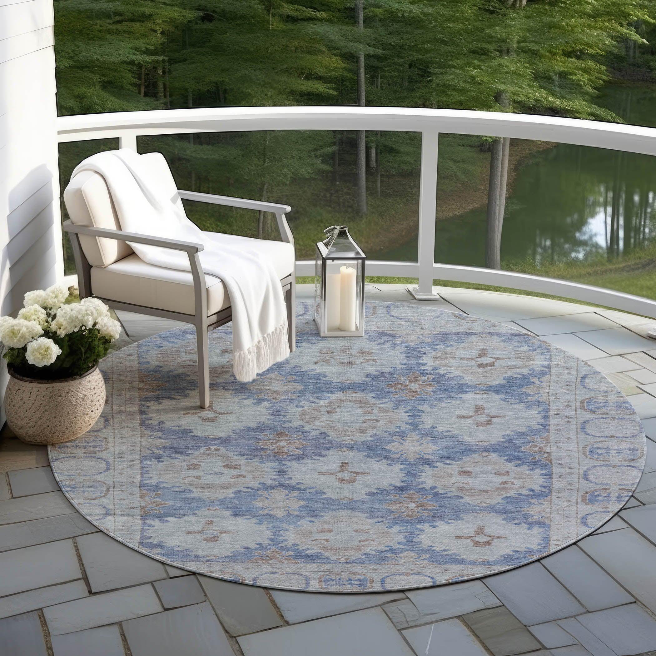 Addison Rugs Jaelora Blue Washable Indoor-Outdoor Rug
