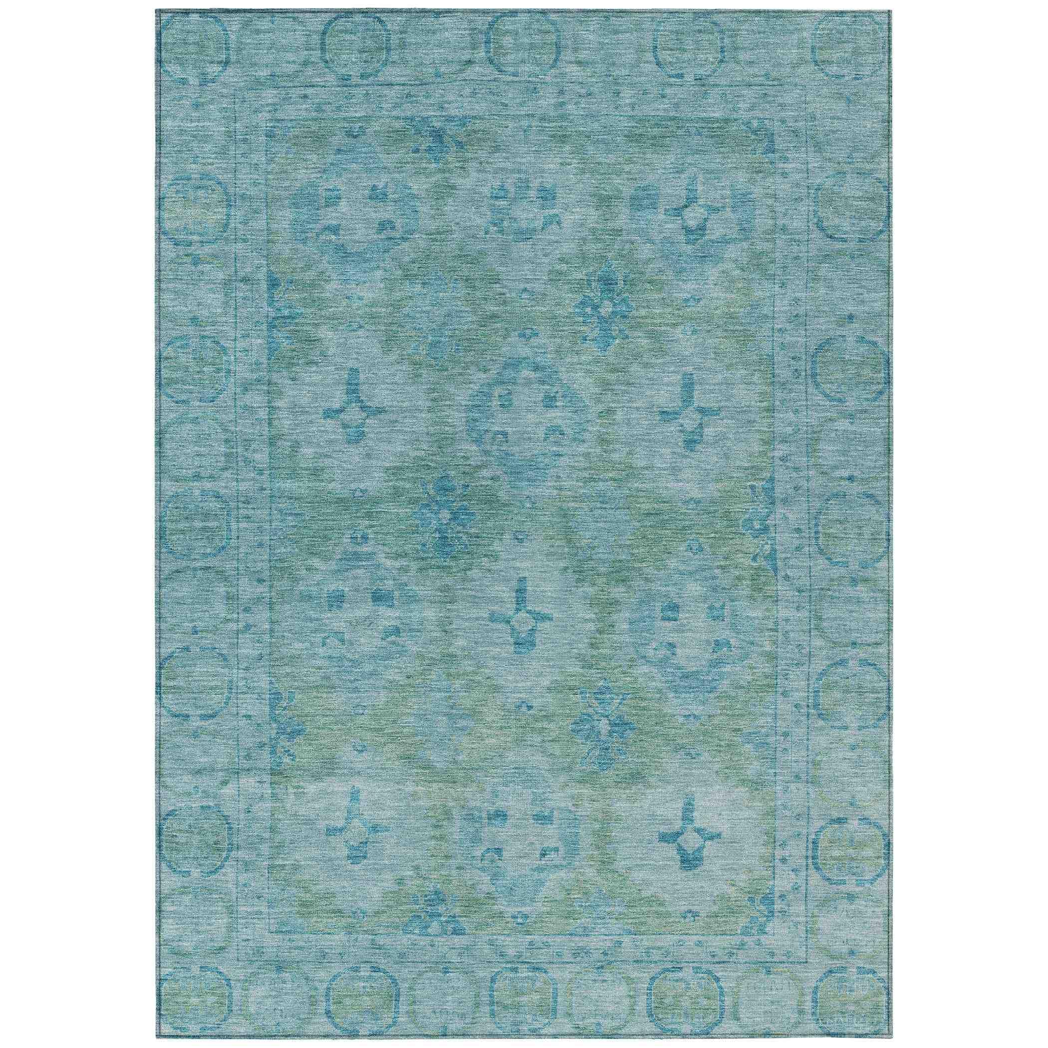 Addison Rugs Jaelora Teal Washable Indoor-Outdoor Rug