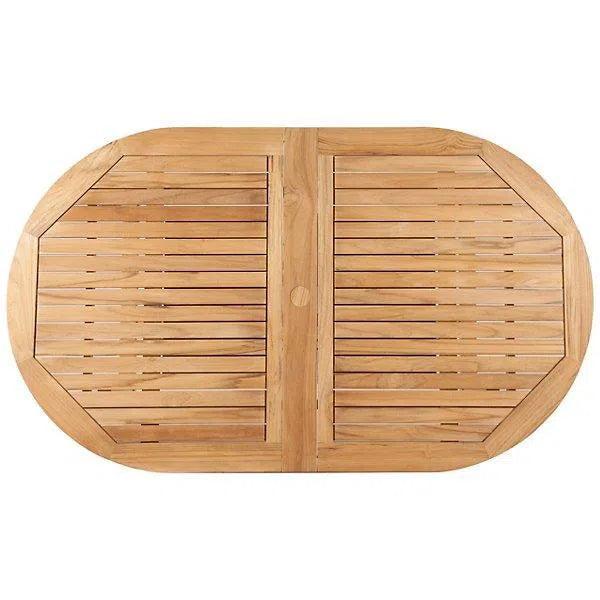 HiTeak January Extendable Oval Teak Outdoor Dining Table