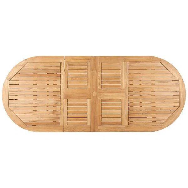 HiTeak January Extendable Oval Teak Outdoor Dining Table