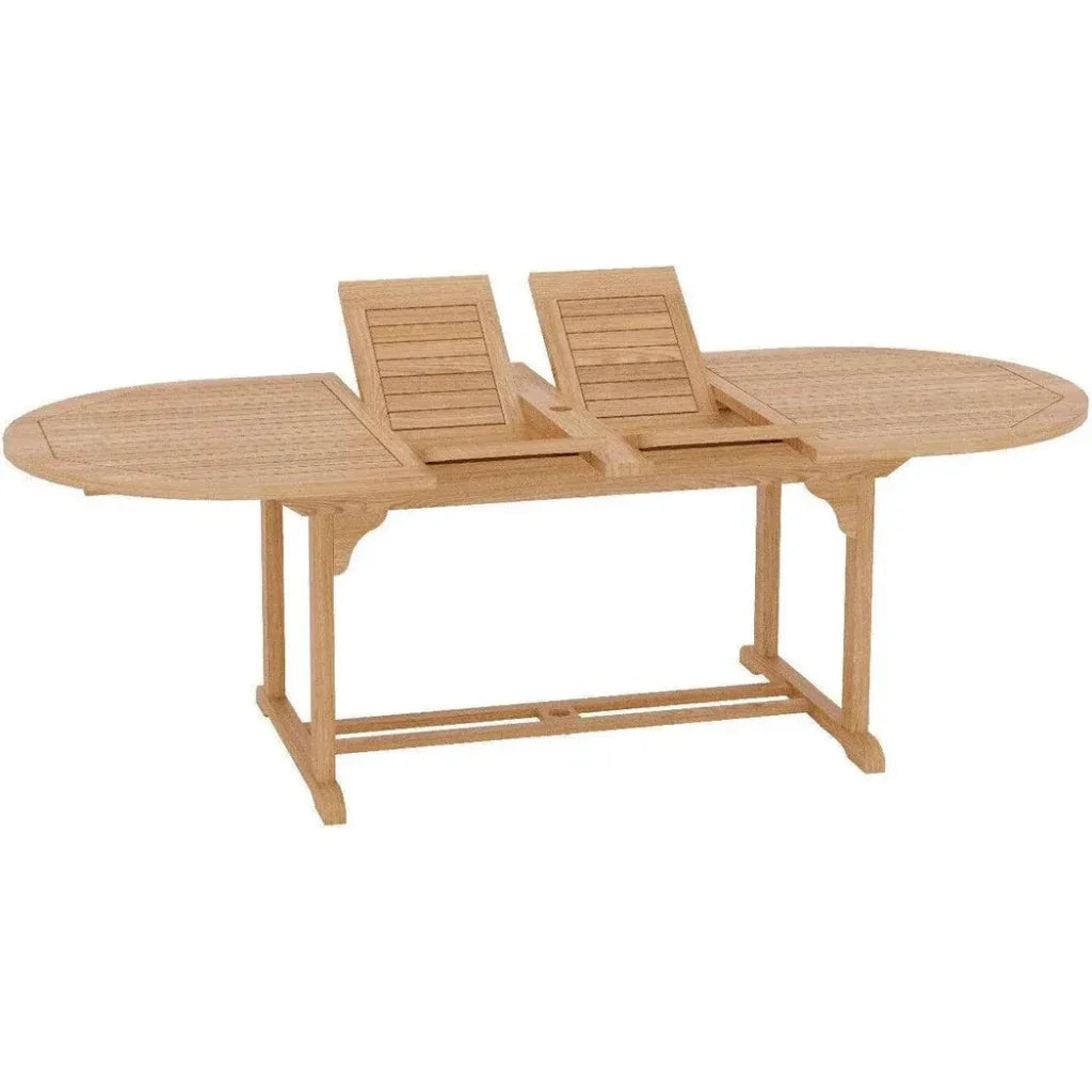 HiTeak January Extendable Oval Teak Outdoor Dining Table