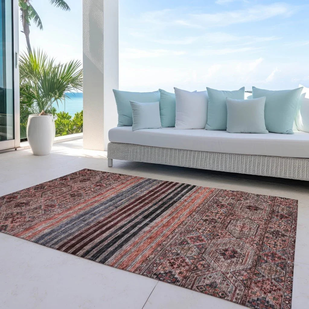 LOOMLAN Rugs Julissara Orange Washable Indoor-Outdoor Rug