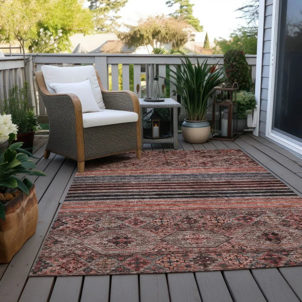 LOOMLAN Rugs Julissara Orange Washable Indoor-Outdoor Rug