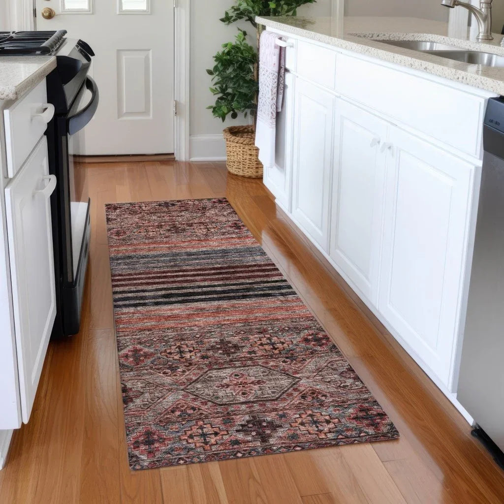 LOOMLAN Rugs Julissara Orange Washable Indoor-Outdoor Rug
