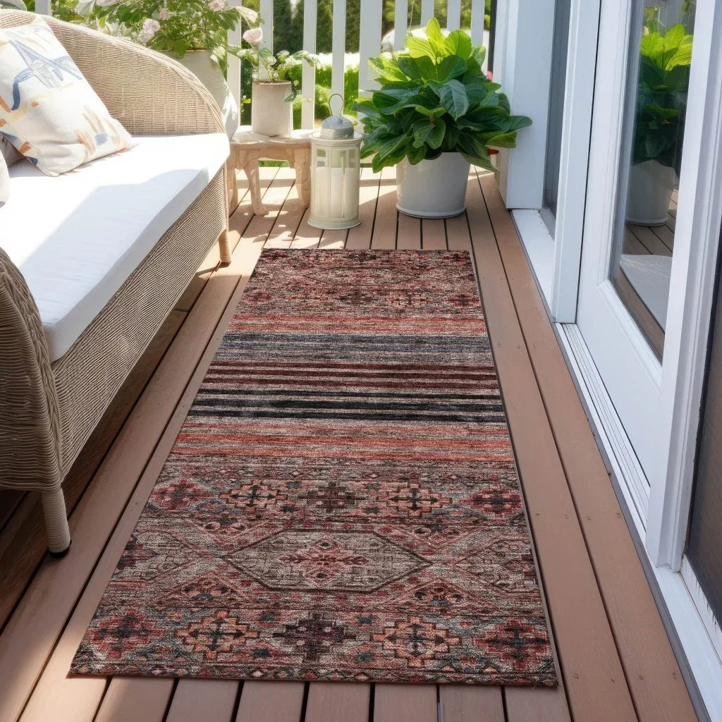 LOOMLAN Rugs Julissara Orange Washable Indoor-Outdoor Rug