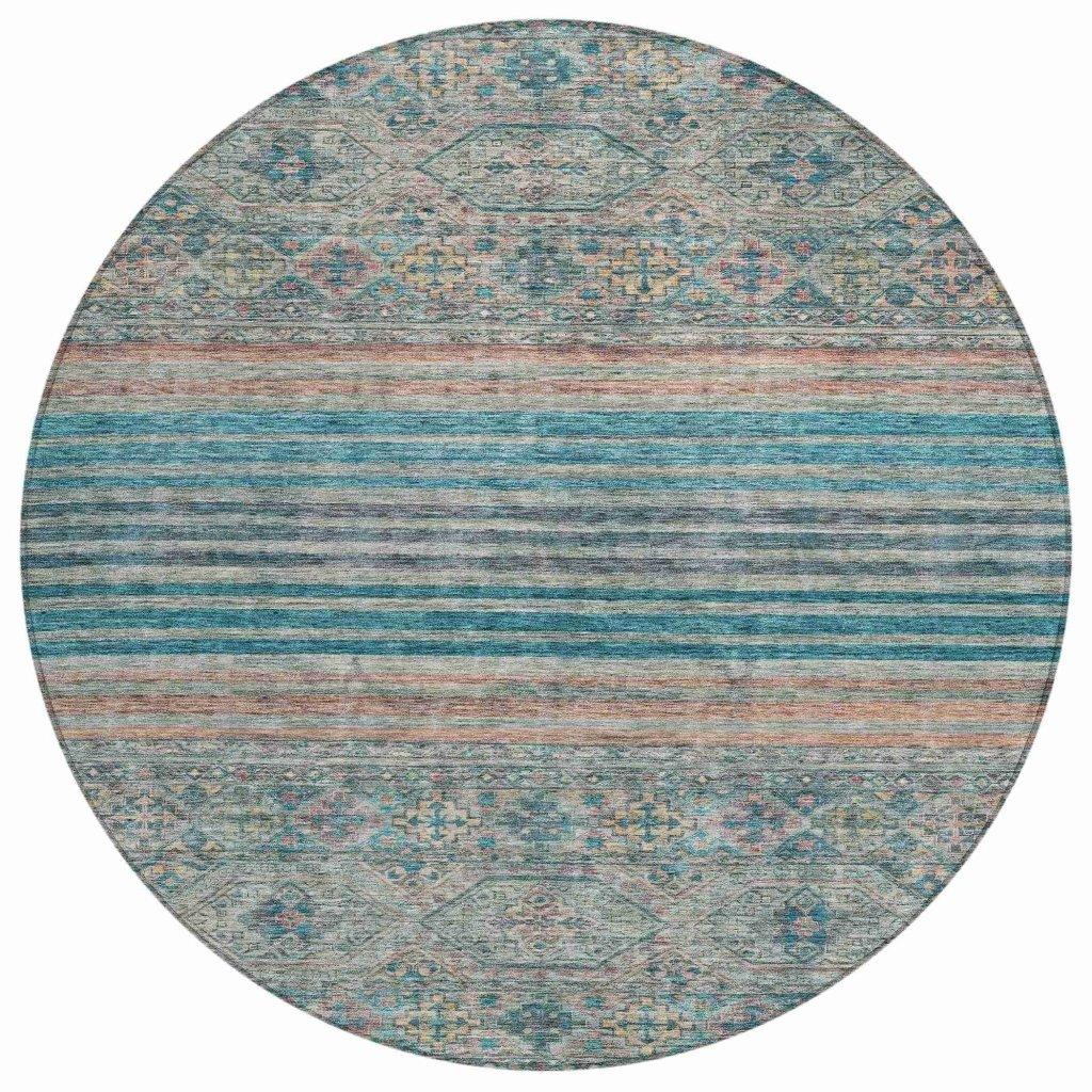 LOOMLAN Rugs Julissara Teal Washable Indoor-Outdoor Rug