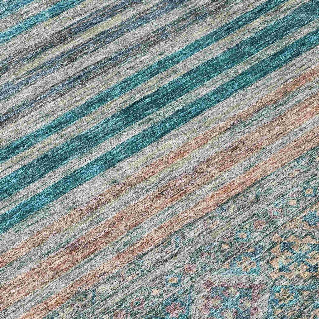 LOOMLAN Rugs Julissara Teal Washable Indoor-Outdoor Rug