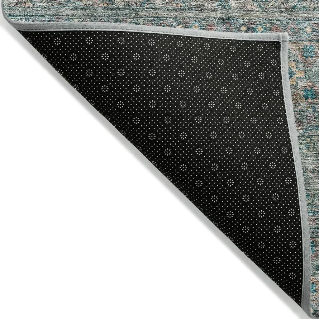 LOOMLAN Rugs Julissara Teal Washable Indoor-Outdoor Rug
