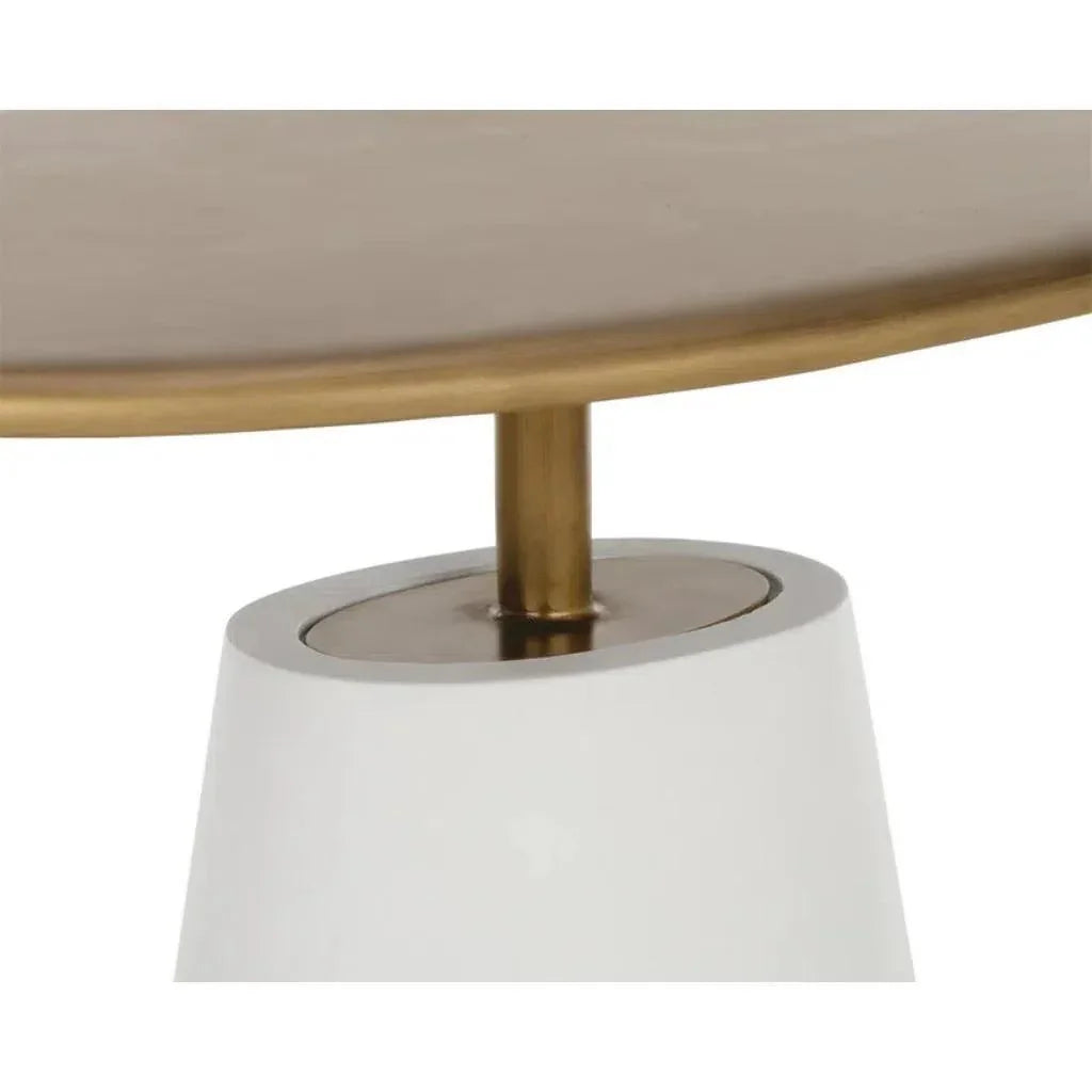 SUNPAN Kadin Concrete Based Steel Oval Side Table