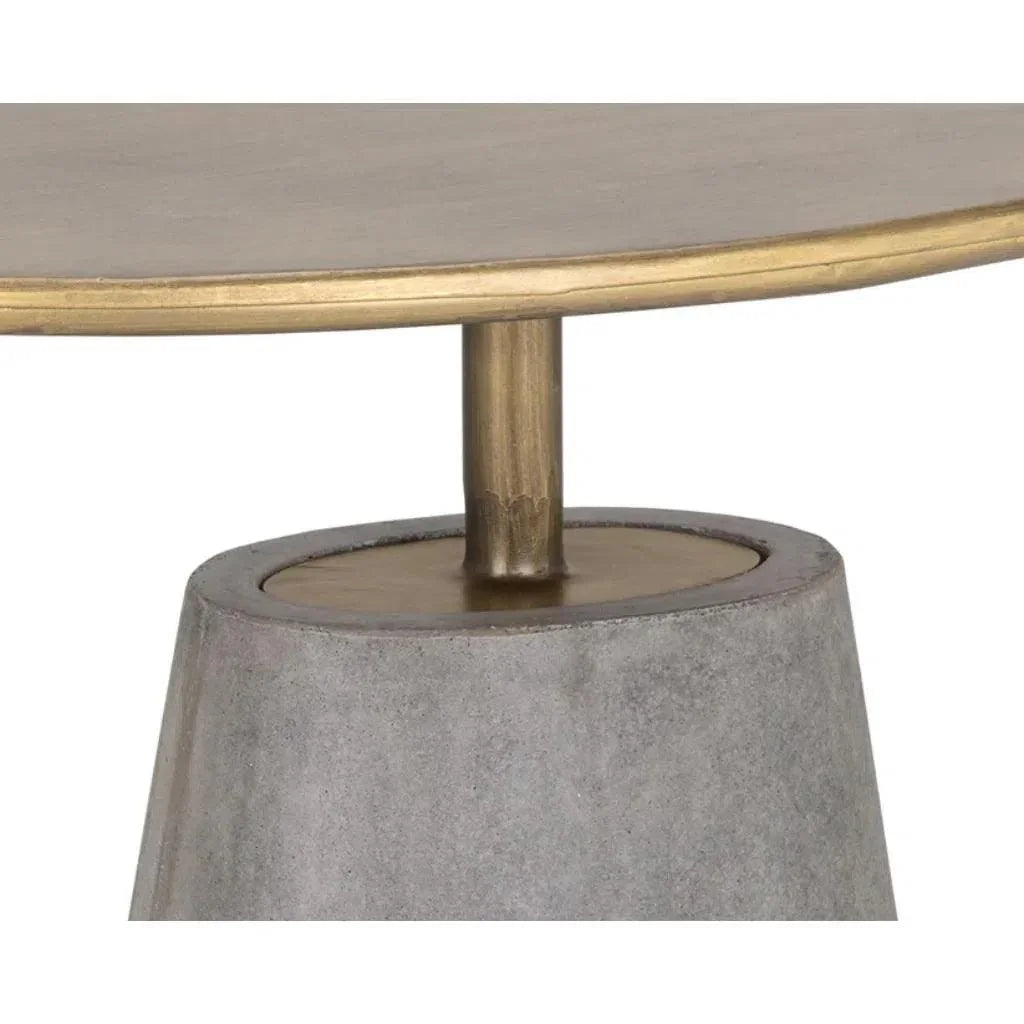 SUNPAN Kadin Concrete Based Steel Oval Side Table