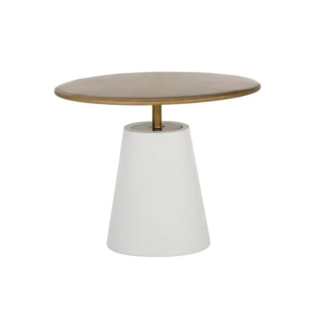 SUNPAN Kadin Concrete Based Steel Oval Side Table