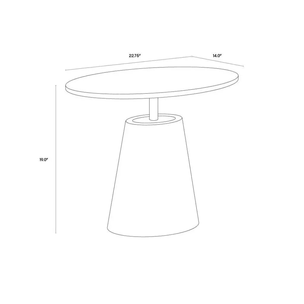 SUNPAN Kadin Concrete Based Steel Oval Side Table