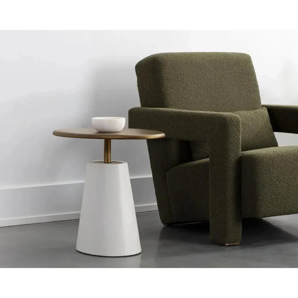 SUNPAN Kadin Concrete Based Steel Oval Side Table