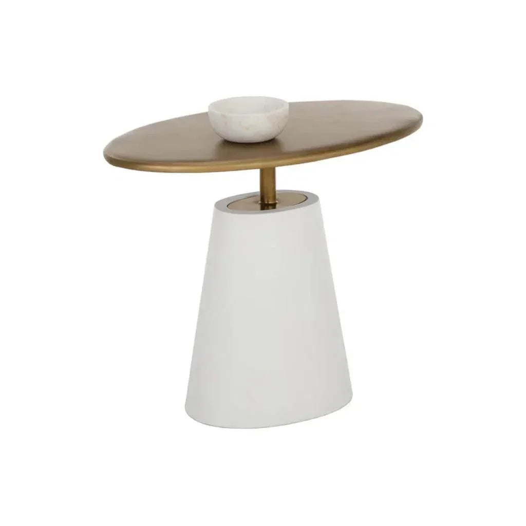 SUNPAN Kadin Concrete Based Steel Oval Side Table