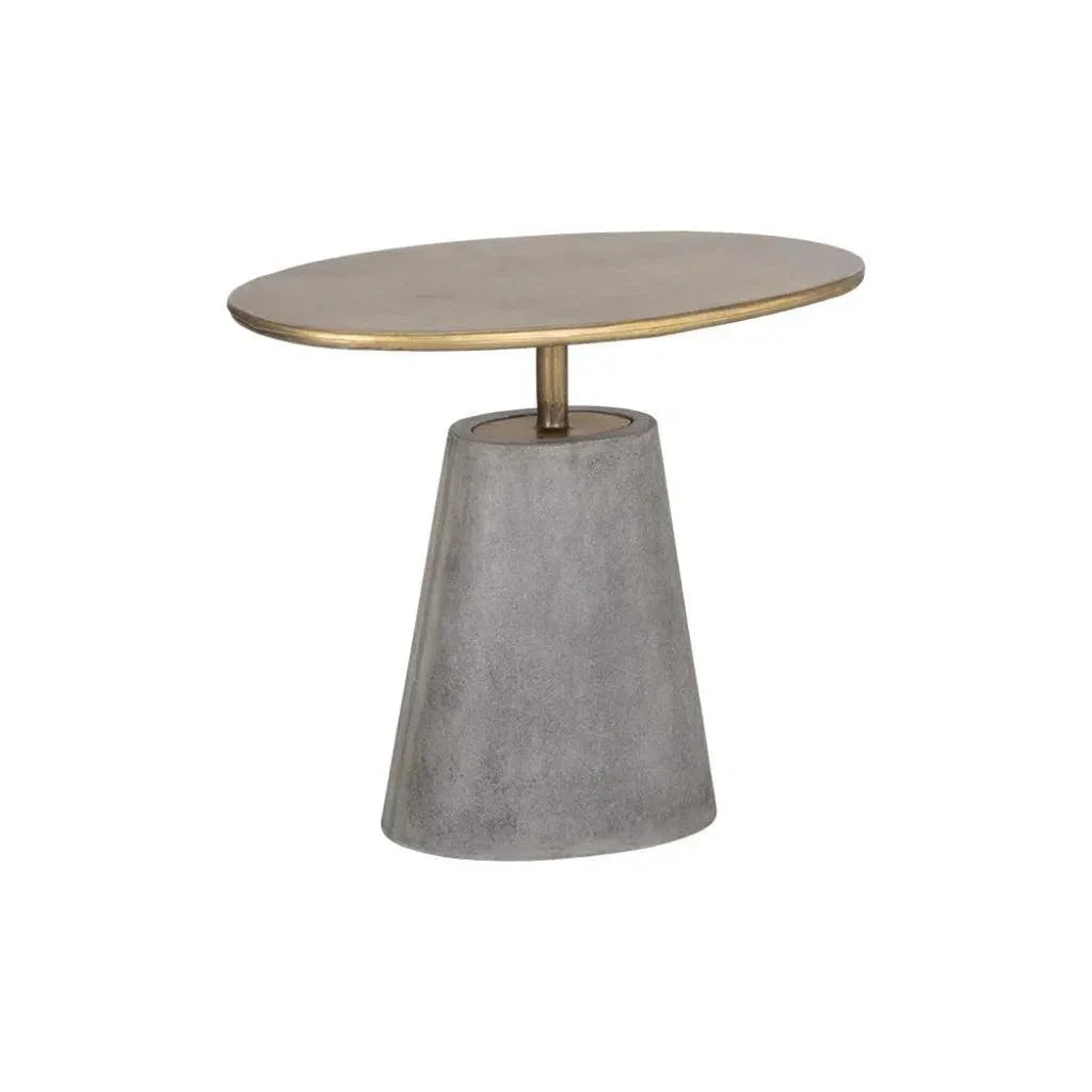 SUNPAN Kadin Concrete Based Steel Oval Side Table