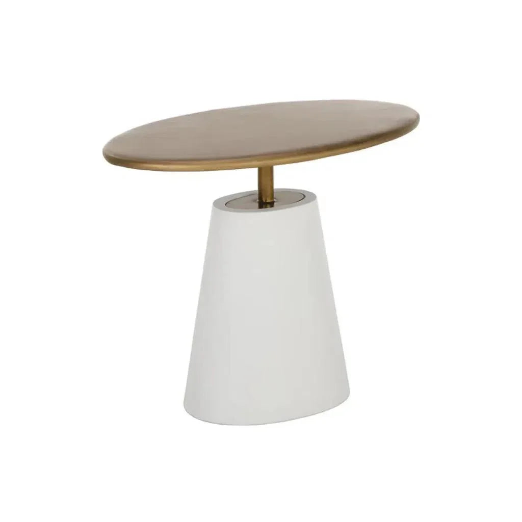SUNPAN Kadin Concrete Based Steel Oval Side Table