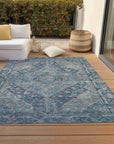Addison Rugs Kaelanor Blue Washable Indoor-Outdoor Rug