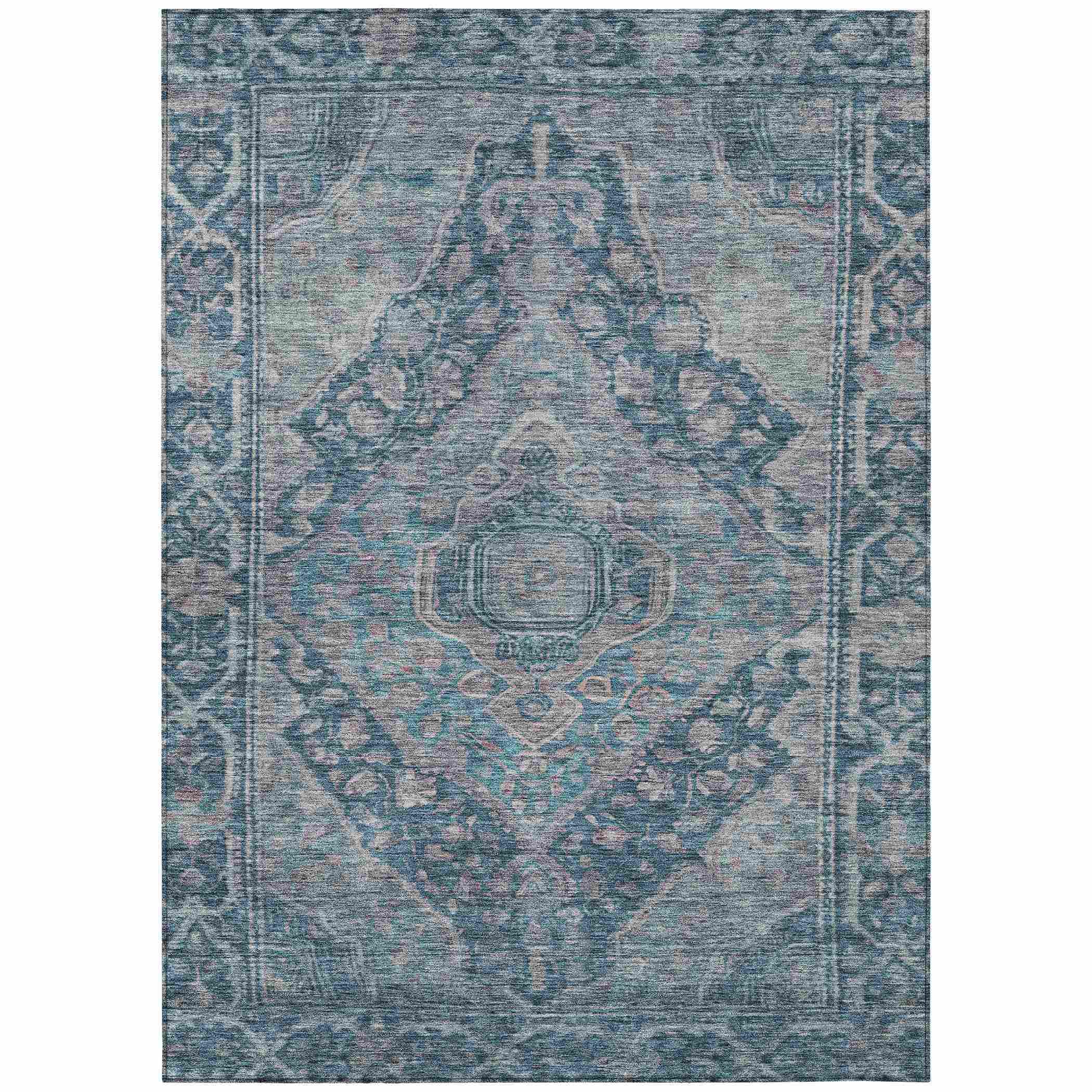 Addison Rugs Kaelanor Blue Washable Indoor-Outdoor Rug