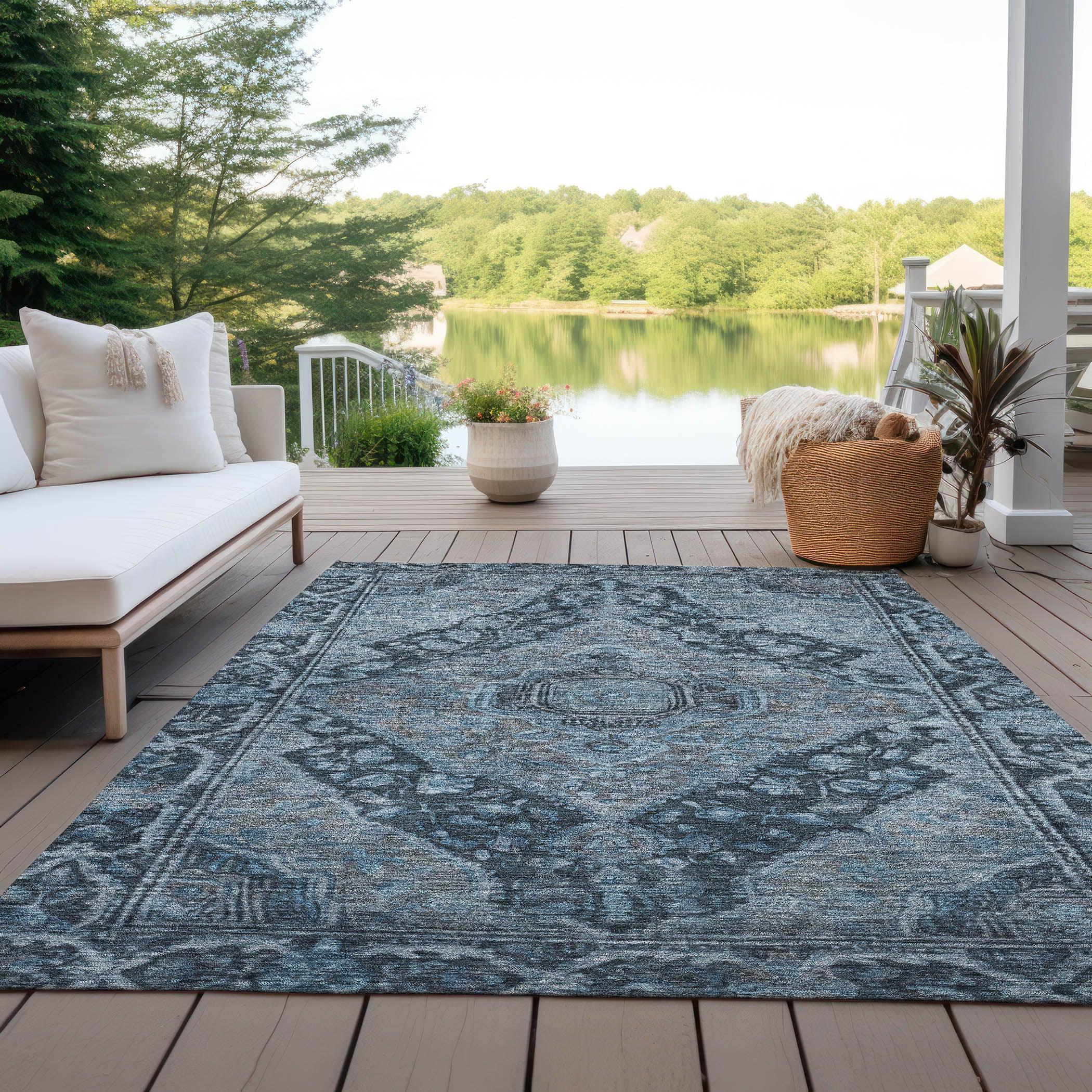 Addison Rugs Kaelanor Navy Washable Indoor-Outdoor Rug