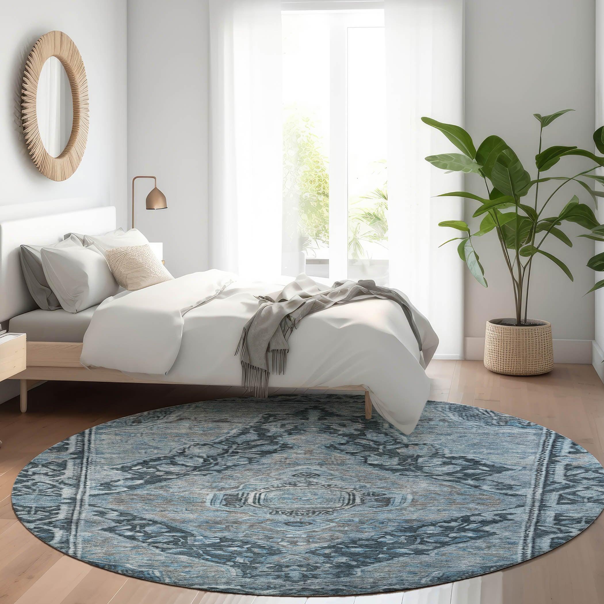 Addison Rugs Kaelanor Navy Washable Indoor-Outdoor Rug
