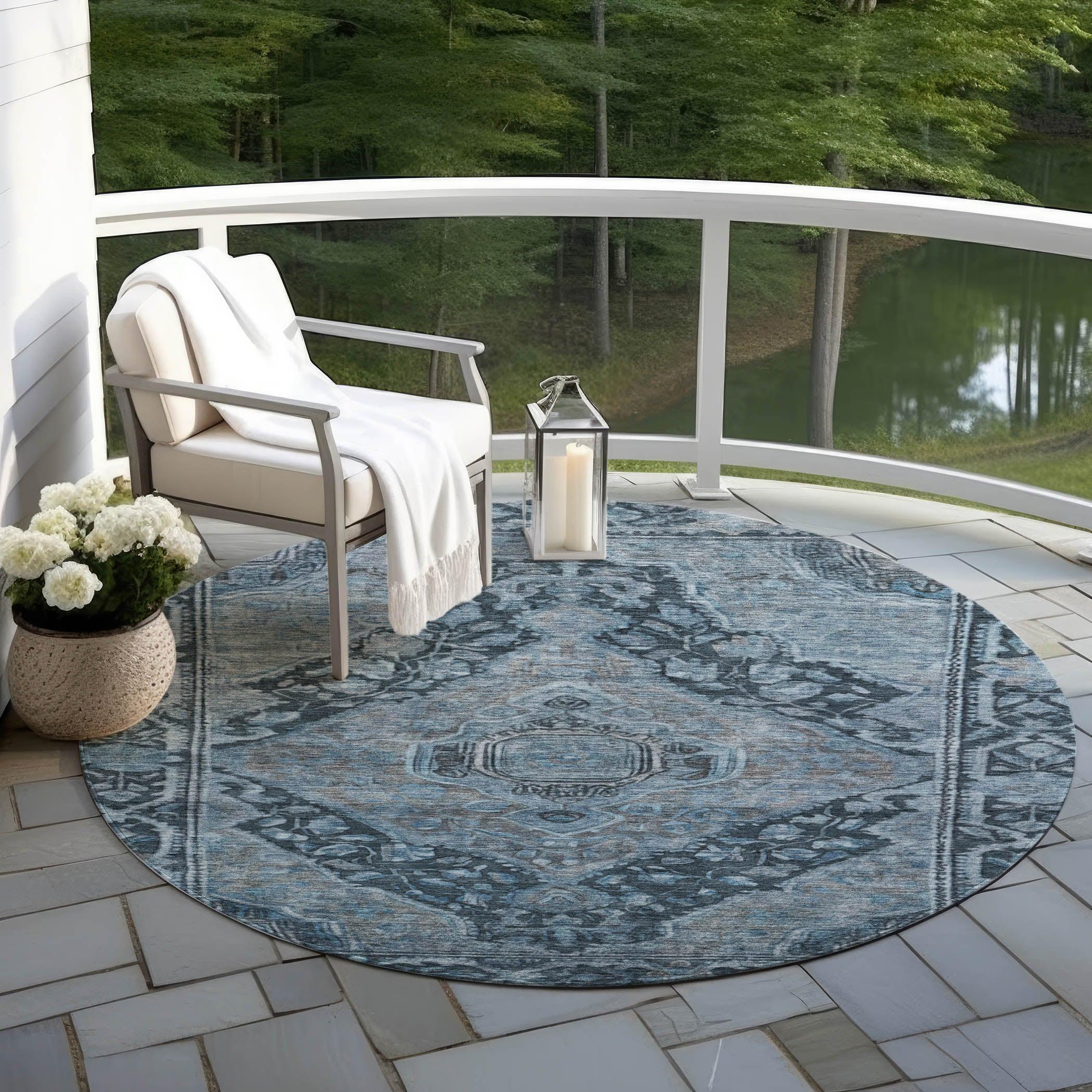 Addison Rugs Kaelanor Navy Washable Indoor-Outdoor Rug