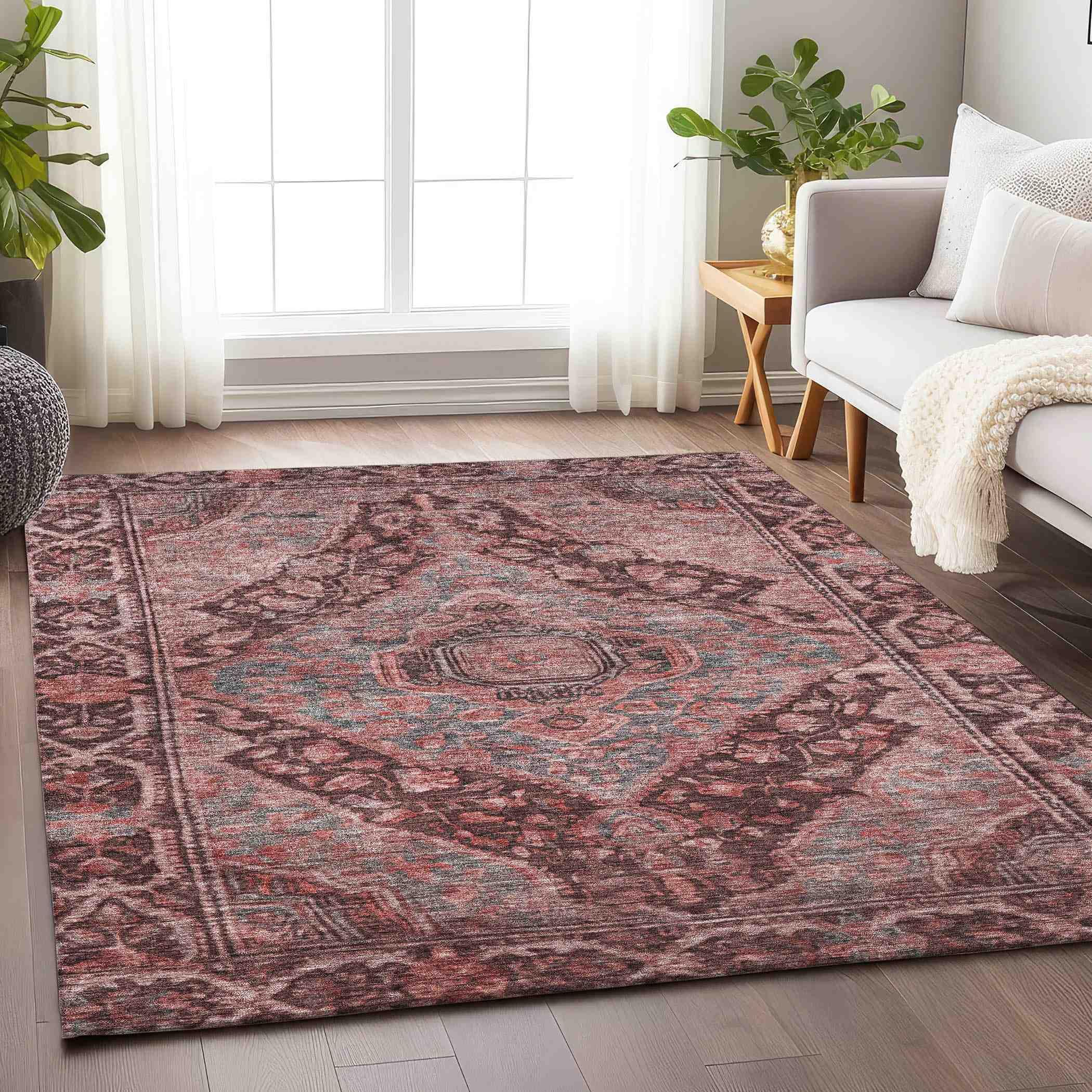 Addison Rugs Kaelanor Orange Washable Indoor-Outdoor Rug
